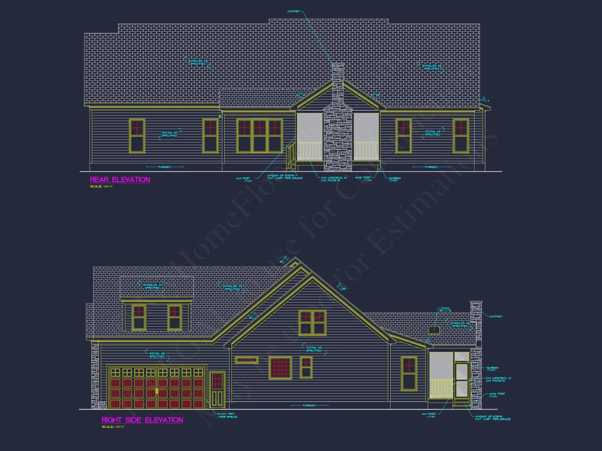 Modern Craftsman house Plan with 4 Bedrooms and 2 Floors