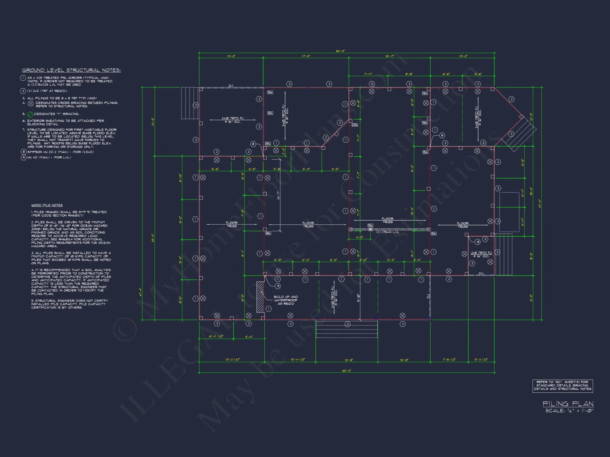 Charming Coastal house Plan with 2 Floors and CAD Designs