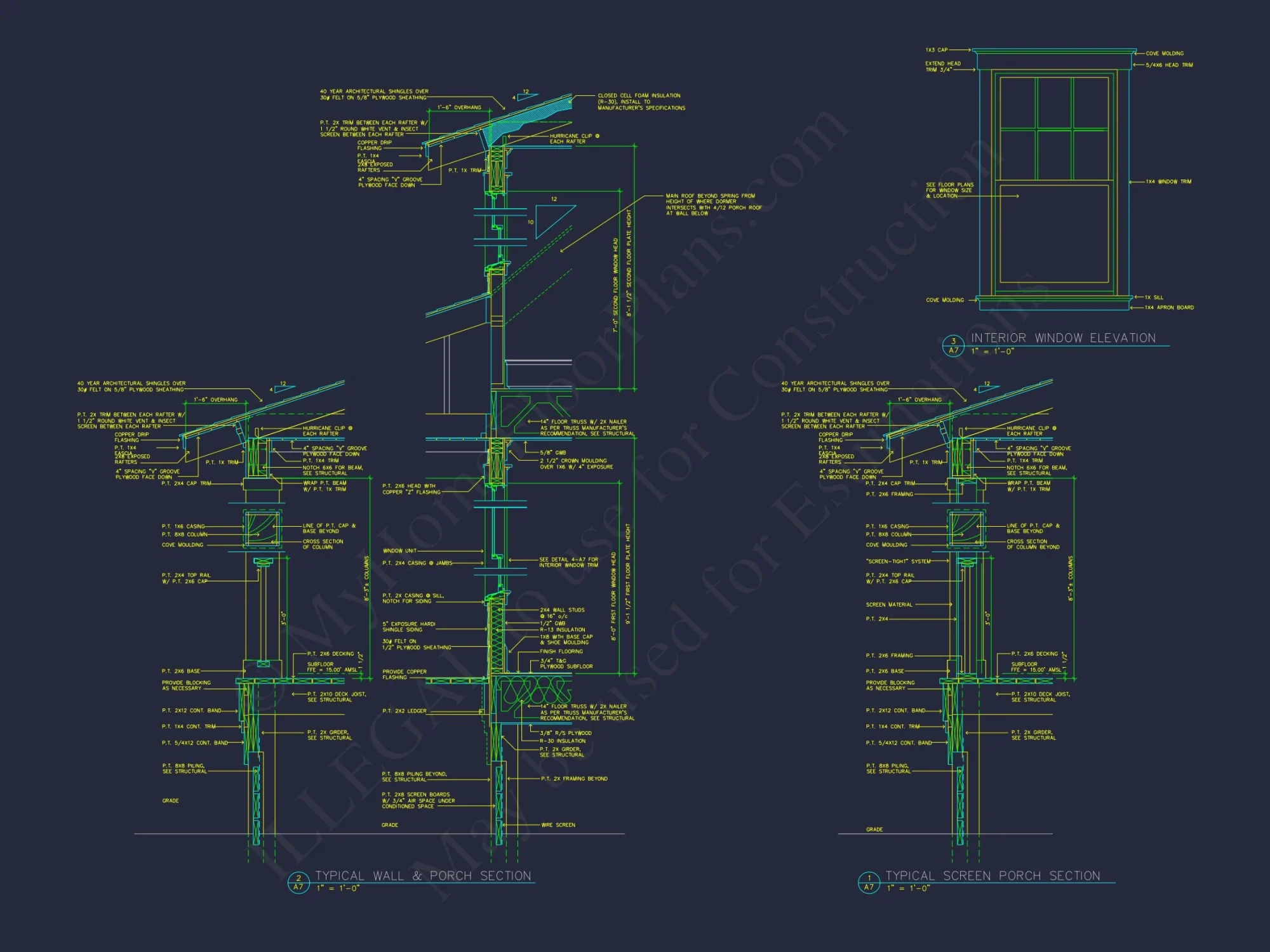 Charming Coastal house Plan with 2 Floors and CAD Designs