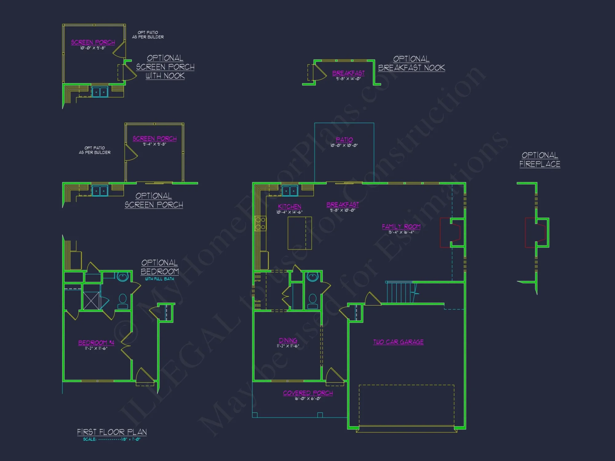 Craftsman house Plan with Detailed CAD Designs & Floor Plans