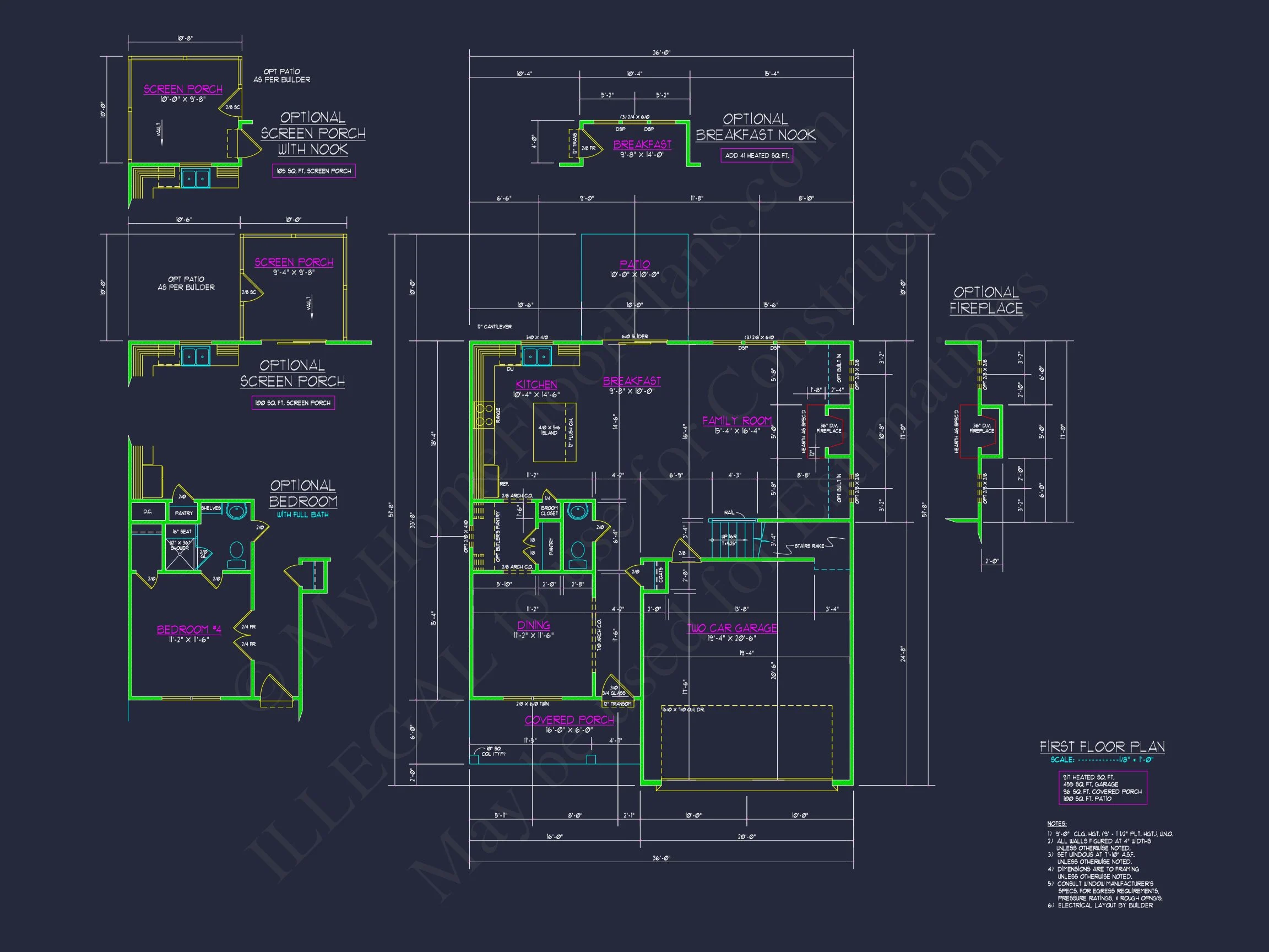 15-1782 HOUSE PLAN - Craftsman House Plan with Detailed CAD Designs & Floor Plans 5 Craftsman house Plan with Detailed CAD Designs & Floor Plans