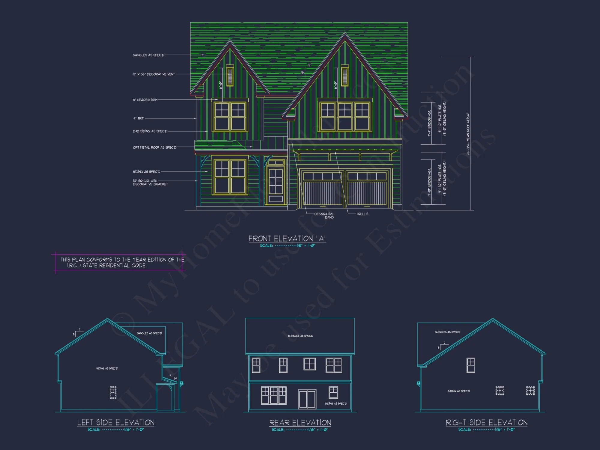 Craftsman house Plan with Detailed CAD Designs & Floor Plans