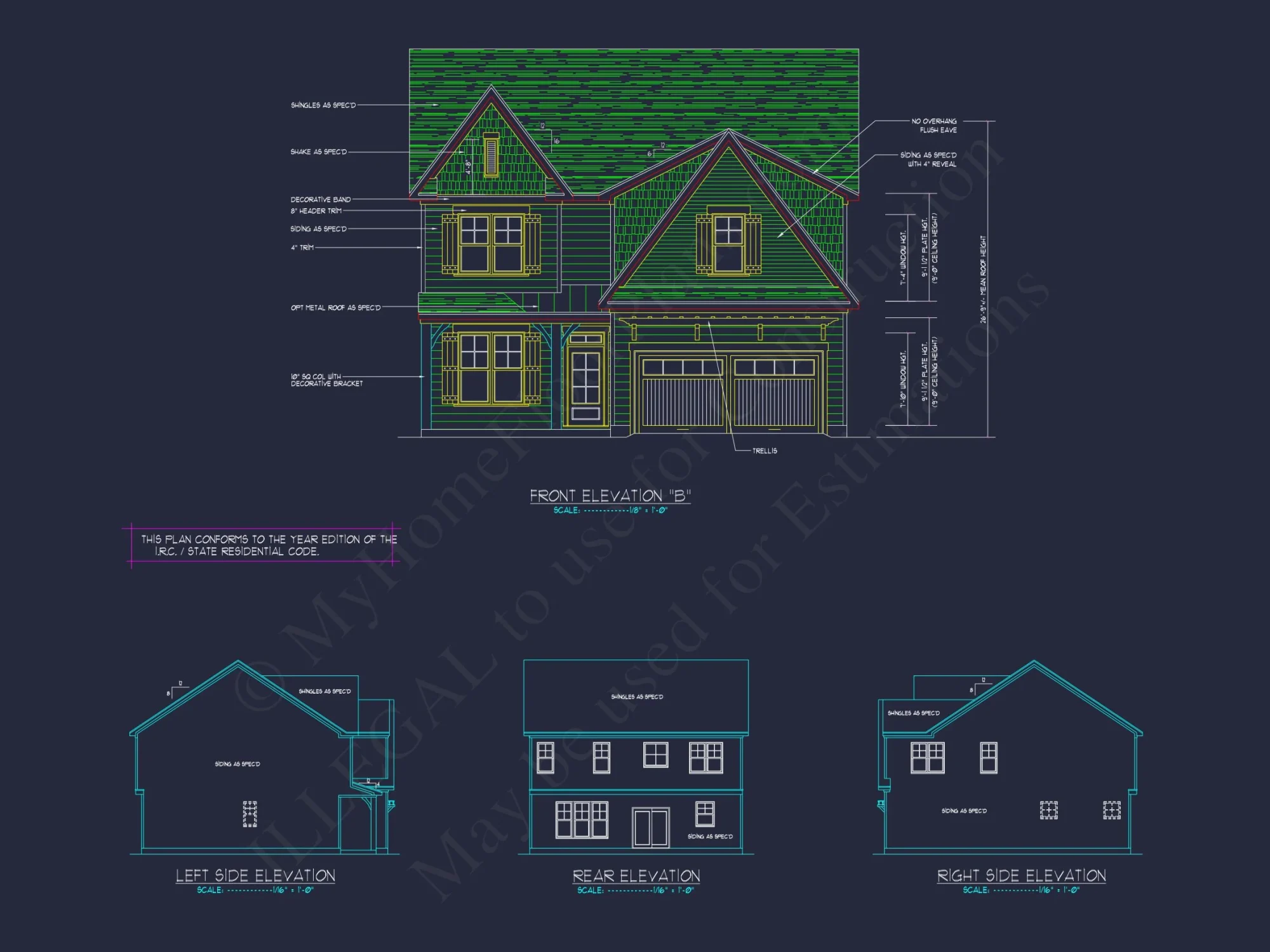 Craftsman house Plan with Detailed CAD Designs & Floor Plans