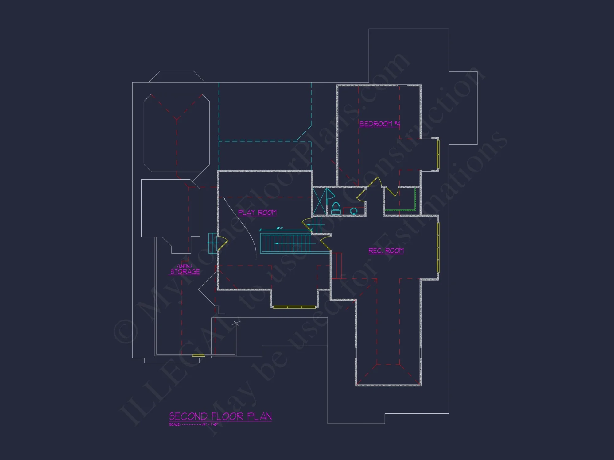 Custom house Floor Plan: 2-Story, 4 Bedroom, CAD Designs