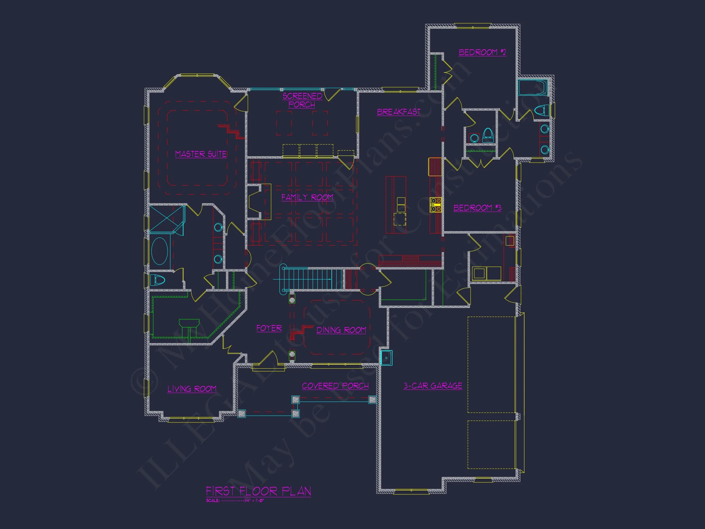 Custom house Floor Plan: 2-Story, 4 Bedroom, CAD Designs