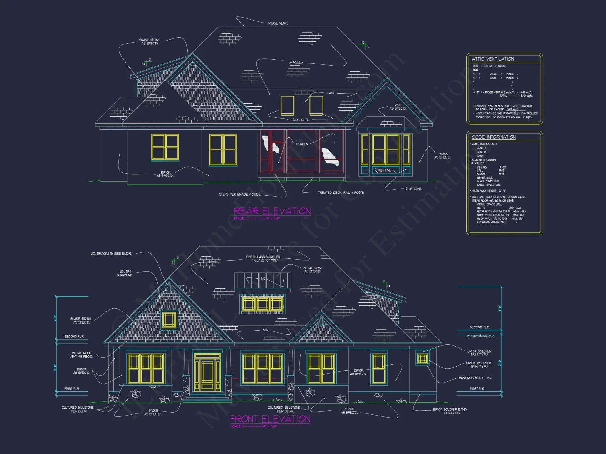 Custom house Floor Plan: 2-Story, 4 Bedroom, CAD Designs