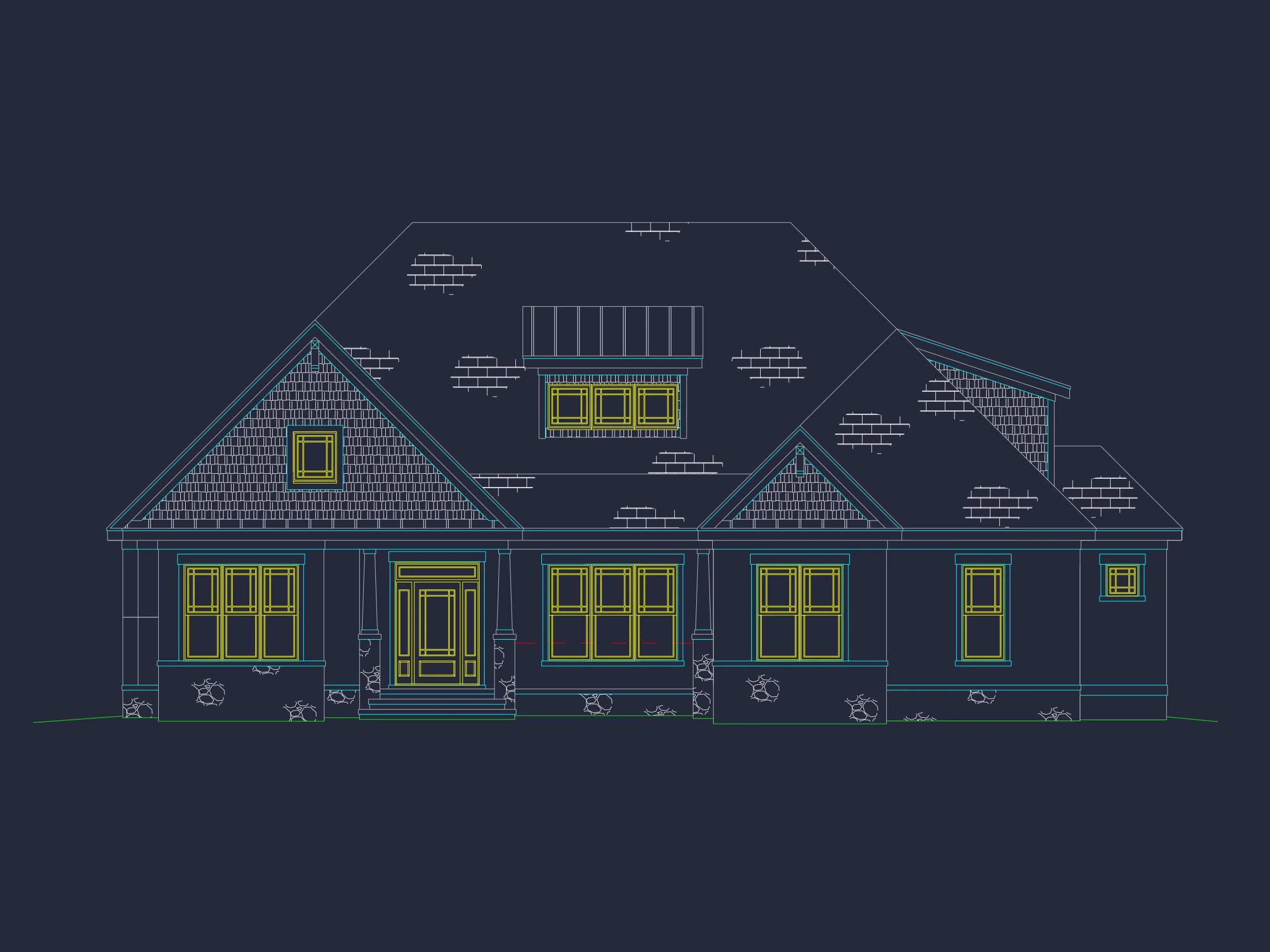 Custom house Floor Plan: 2-Story, 4 Bedroom, CAD Designs