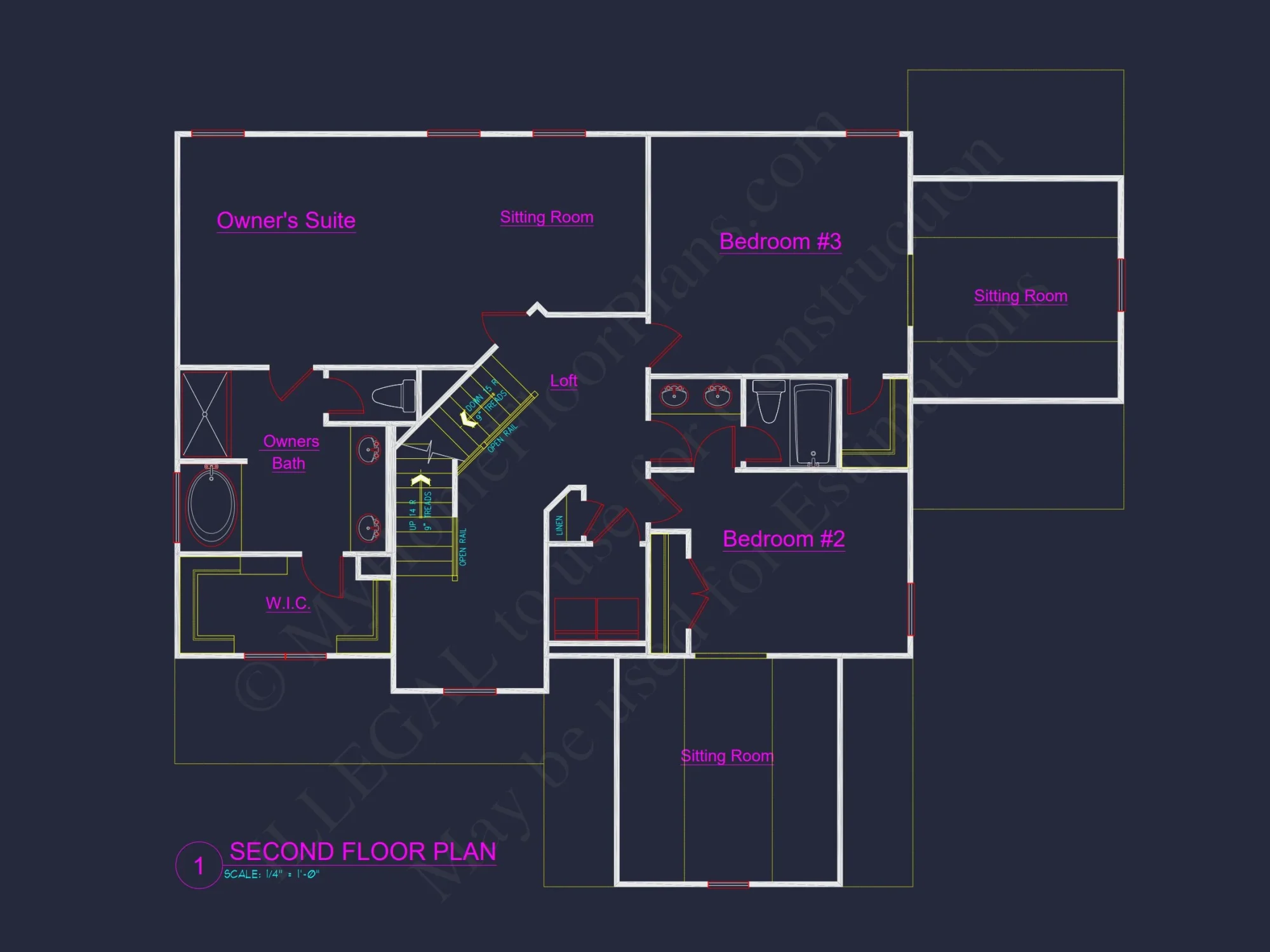 house Floor Plan: 3-Story Blueprint with Modern CAD Designs