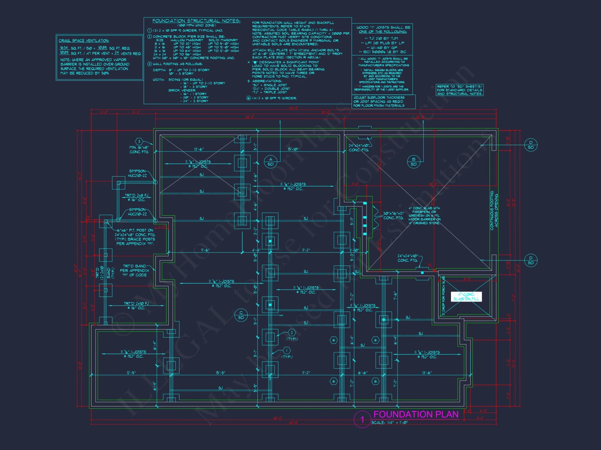 house Floor Plan Blueprint: 4-Bed, 2-Story Traditional Design