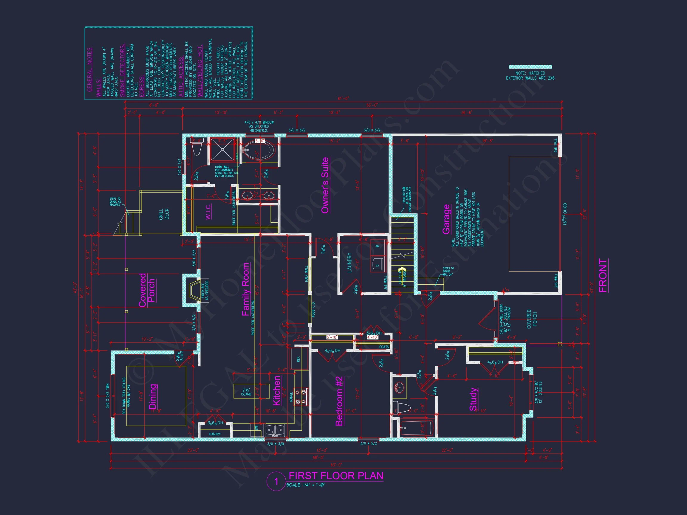 15-1773 HOUSE PLAN - House Floor Plan Blueprint: 4-Bed, 2-Story Traditional Design 5 house Floor Plan Blueprint: 4-Bed, 2-Story Traditional Design