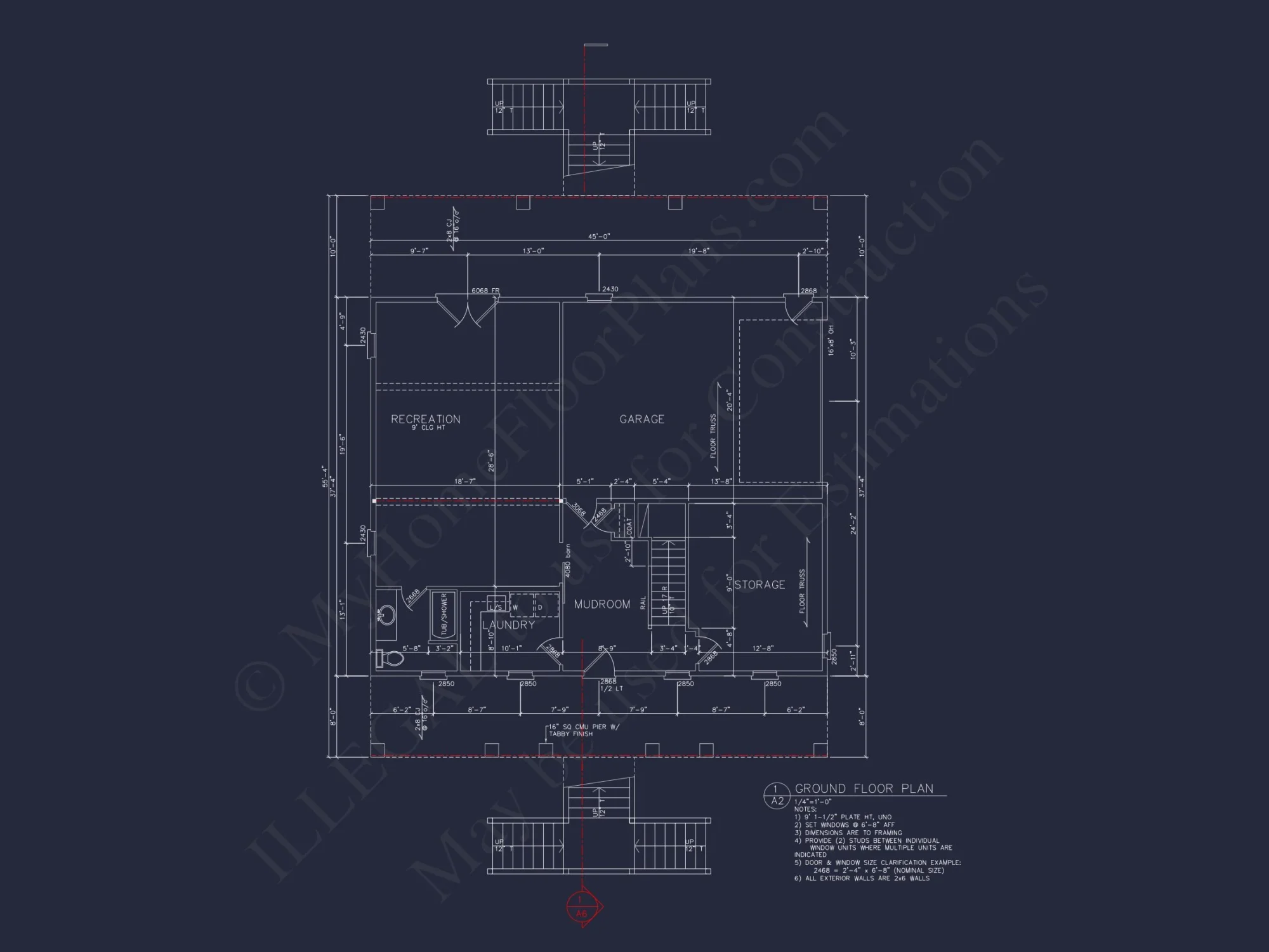 Beautiful Two-Story house Floor Plan with Modern Coastal Designs