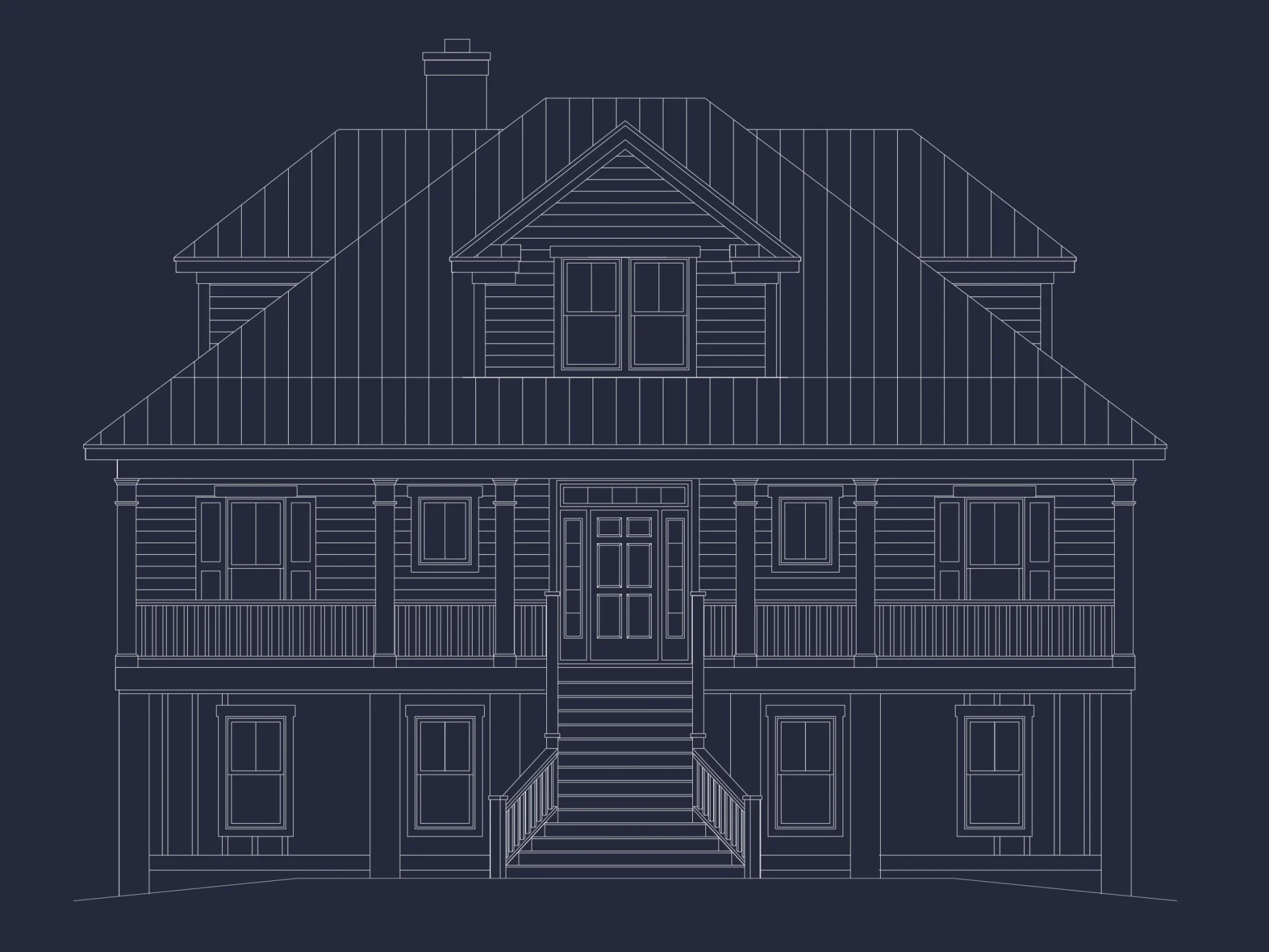 Beautiful Two-Story house Floor Plan with Modern Coastal Designs