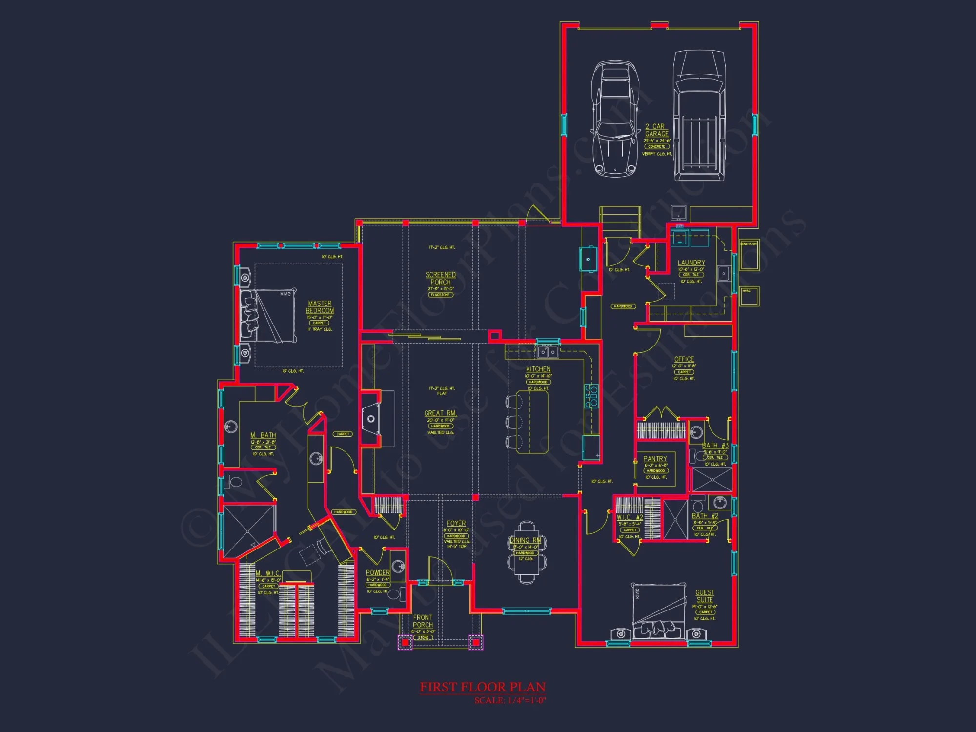 French Country Ranch Design Blueprint