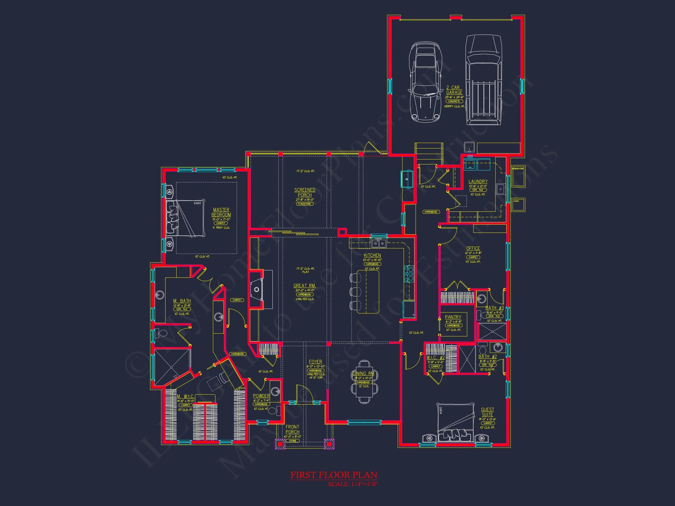 French Country Ranch Design Blueprint