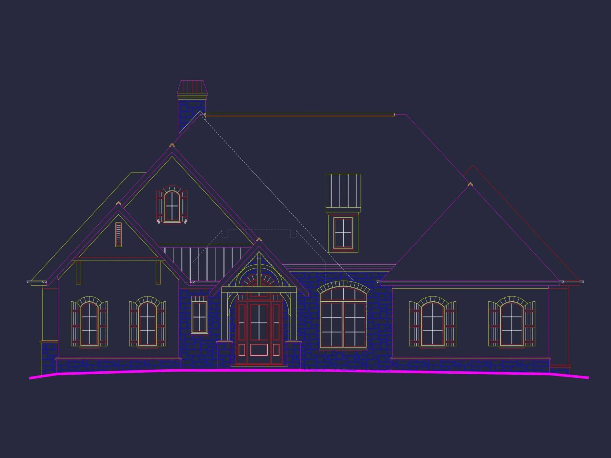 French Country Ranch Design Blueprint