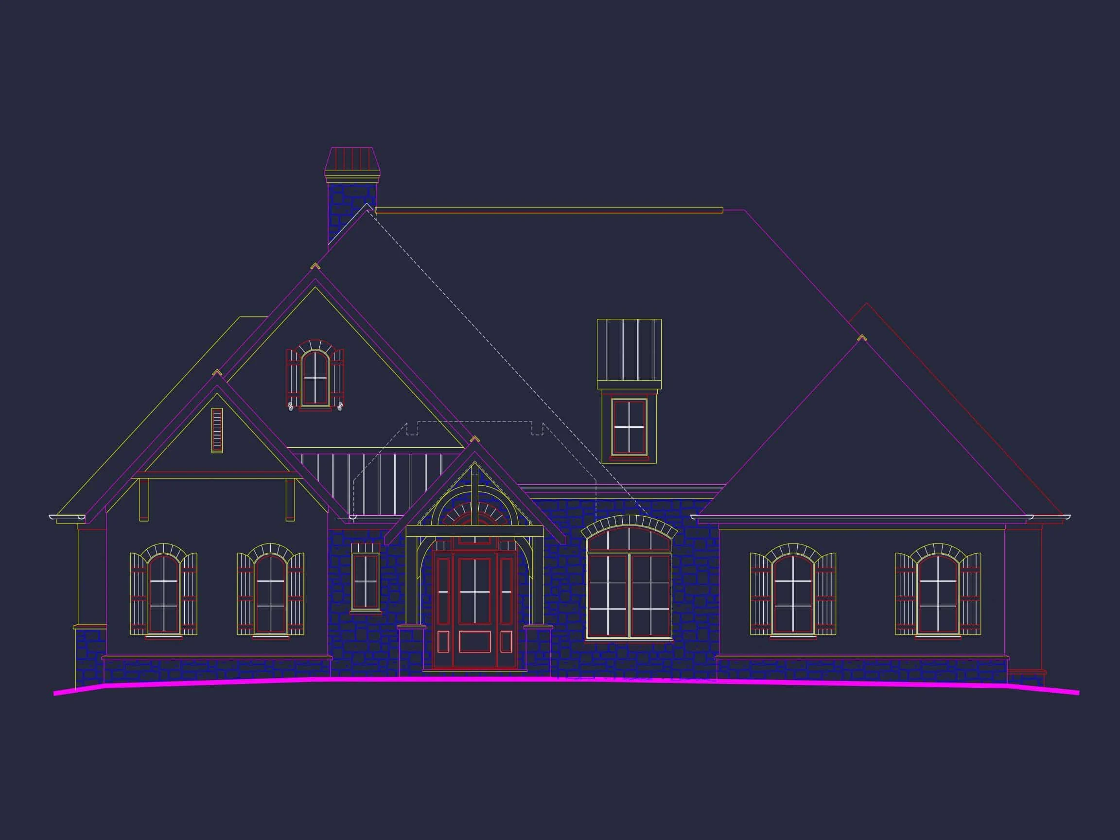 French Country Ranch Design Blueprint