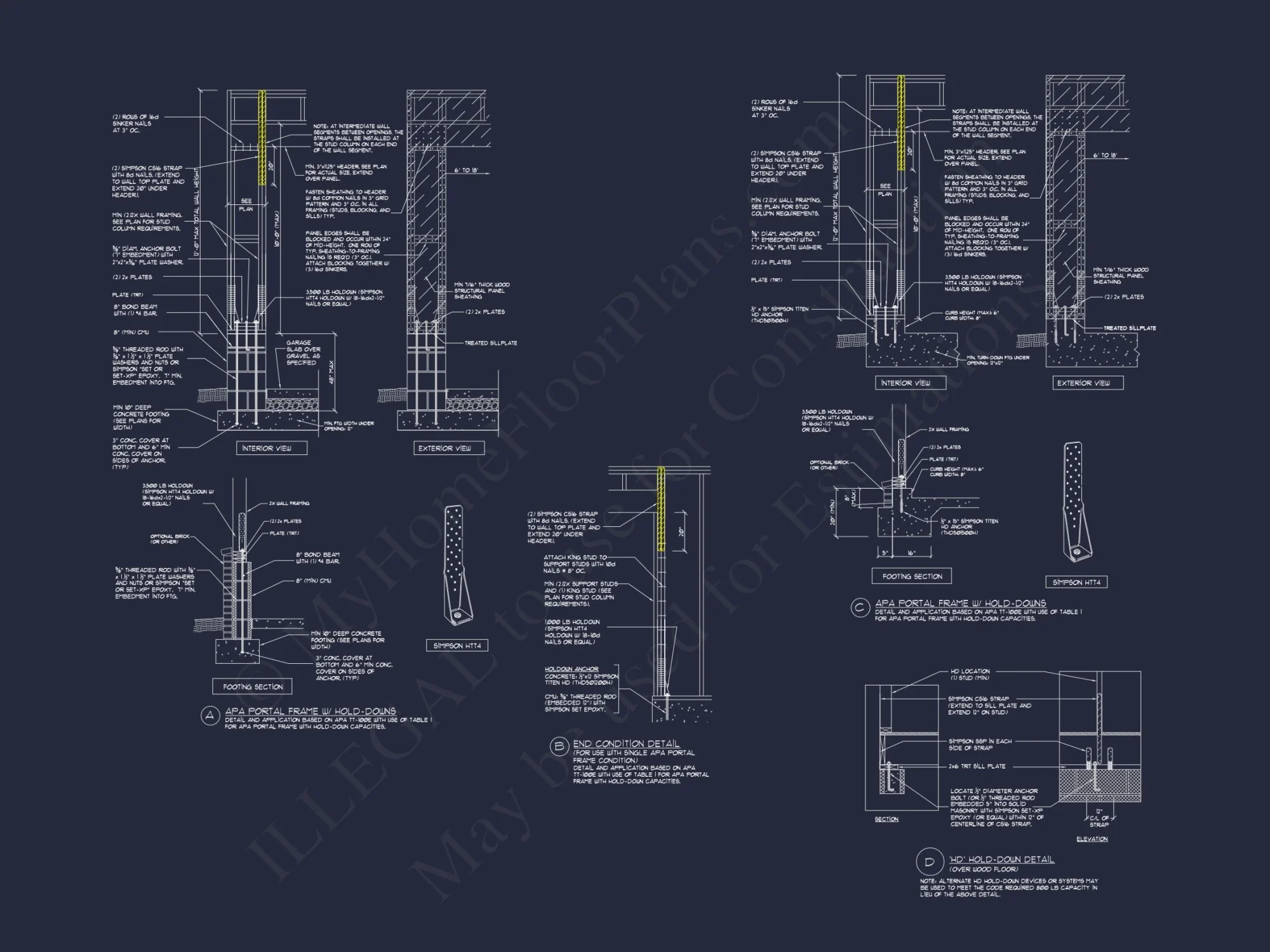 Modern Coastal house Floor Plan with 3 Stories and CAD Designs