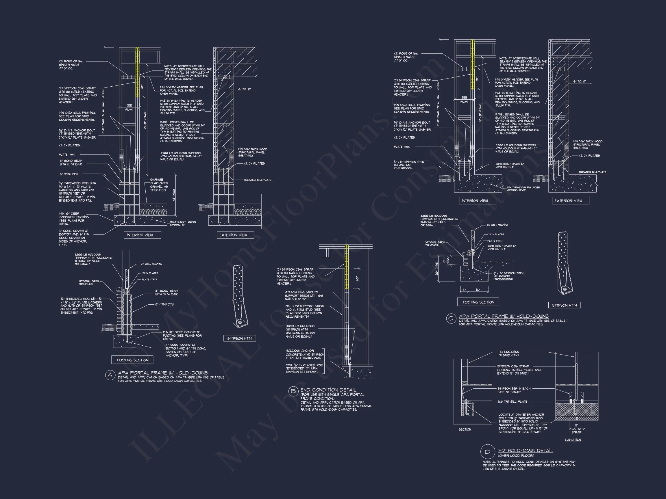 15-1761 HOUSE PLAN - Craftsman Home Plan - 4-Bed, 3.5-Bath, 2985 SF 27 Modern Coastal house Floor Plan with 3 Stories and CAD Designs