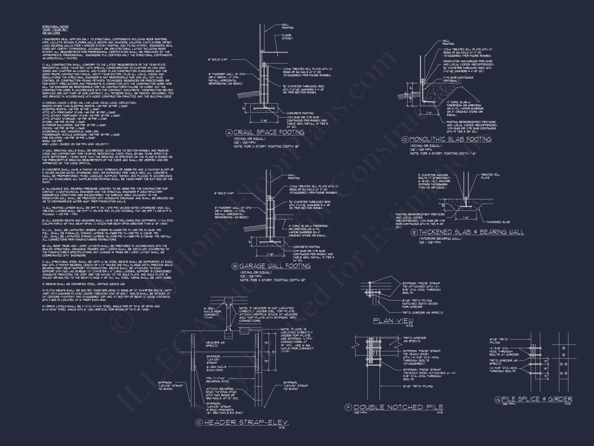 Modern Coastal house Floor Plan with 3 Stories and CAD Designs
