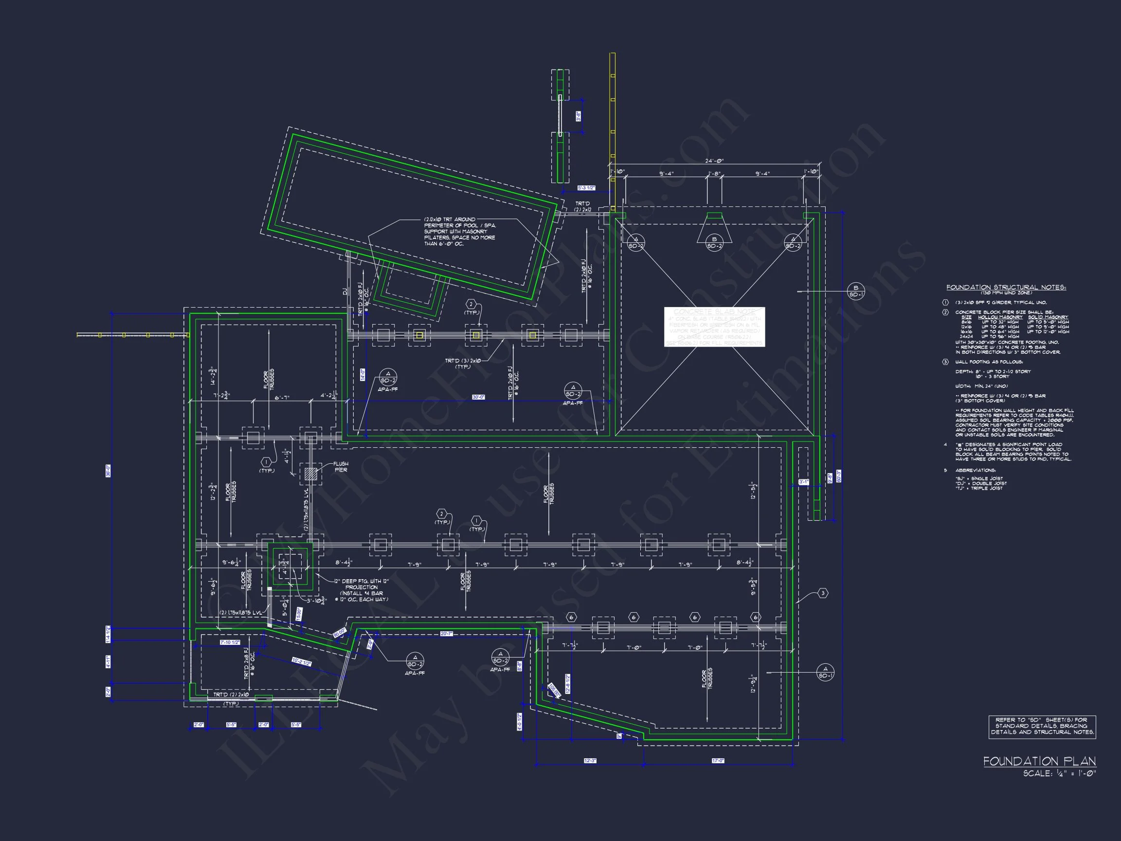 15-1761 HOUSE PLAN - Craftsman Home Plan - 4-Bed, 3.5-Bath, 2985 SF 19 Modern Coastal house Floor Plan with 3 Stories and CAD Designs