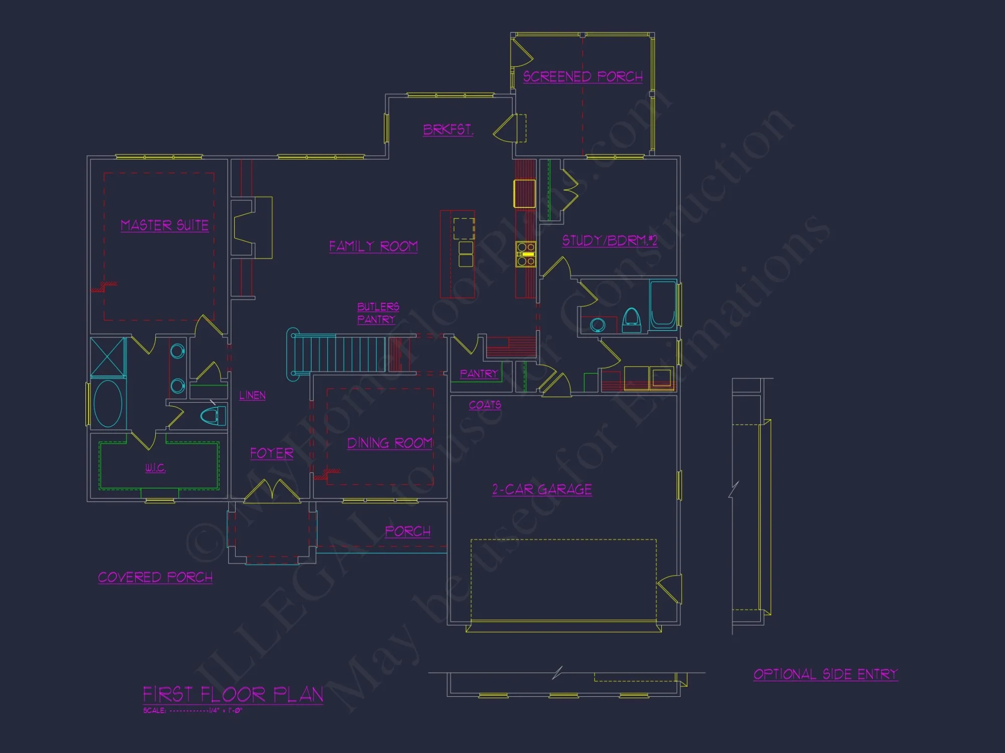 Craftsman house Floor Plan: Architectural Designs & CAD Blueprint