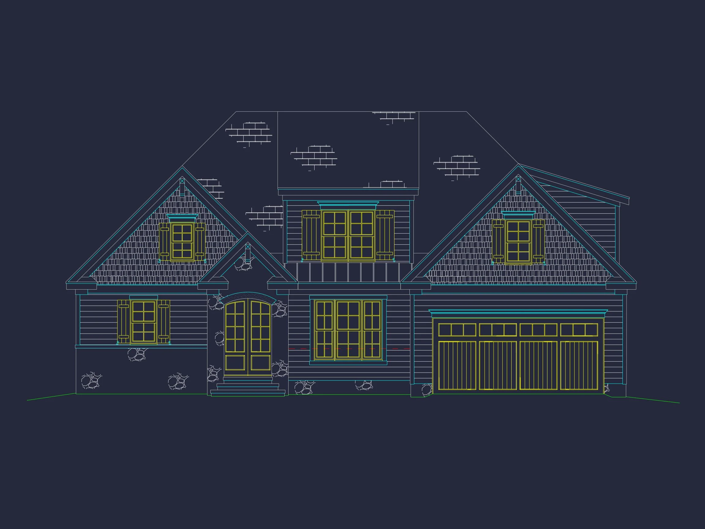 Craftsman house Floor Plan: Architectural Designs & CAD Blueprint