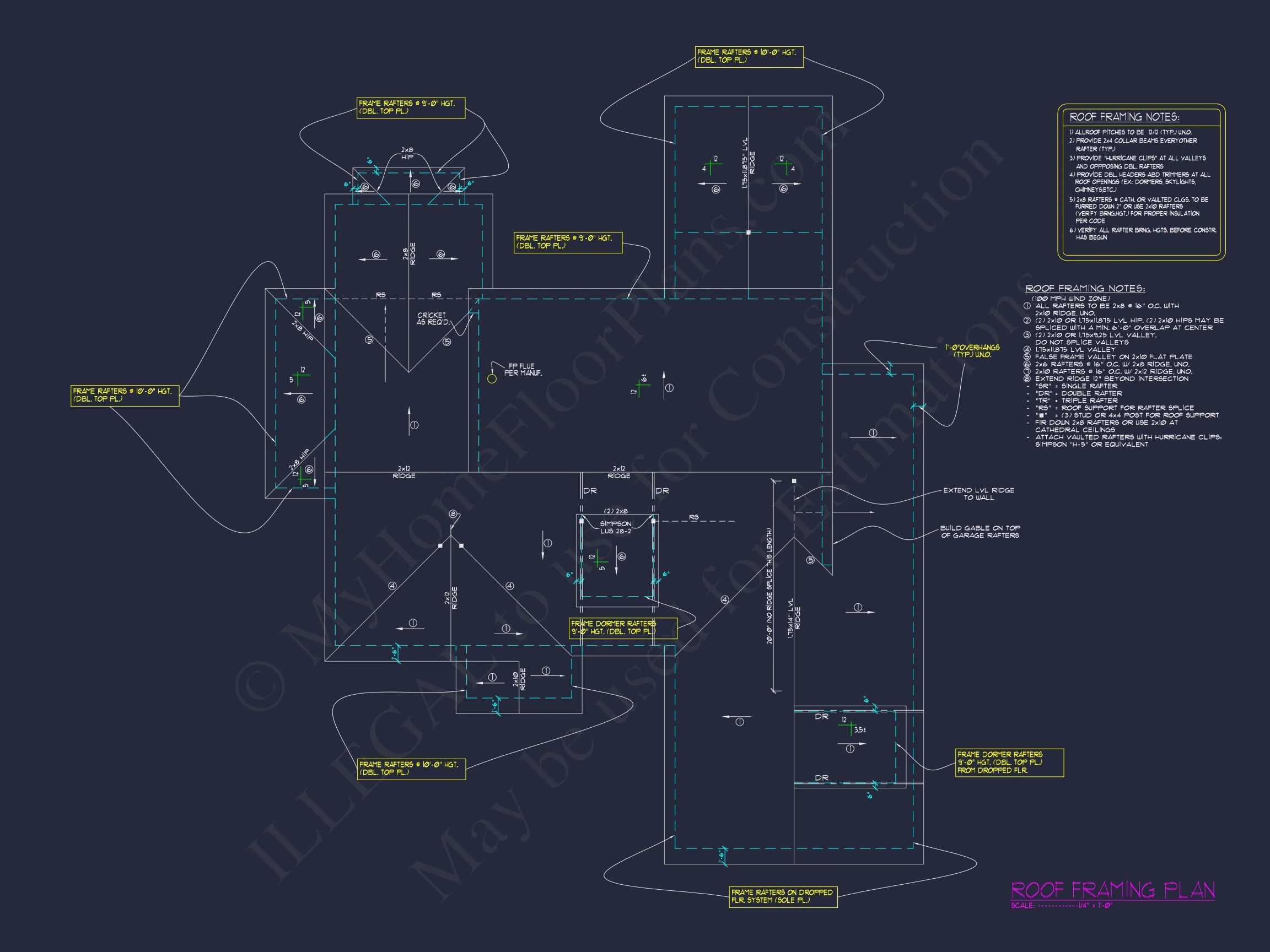Modern Craftsman house Plan with 2-Story Layout and CAD Designs