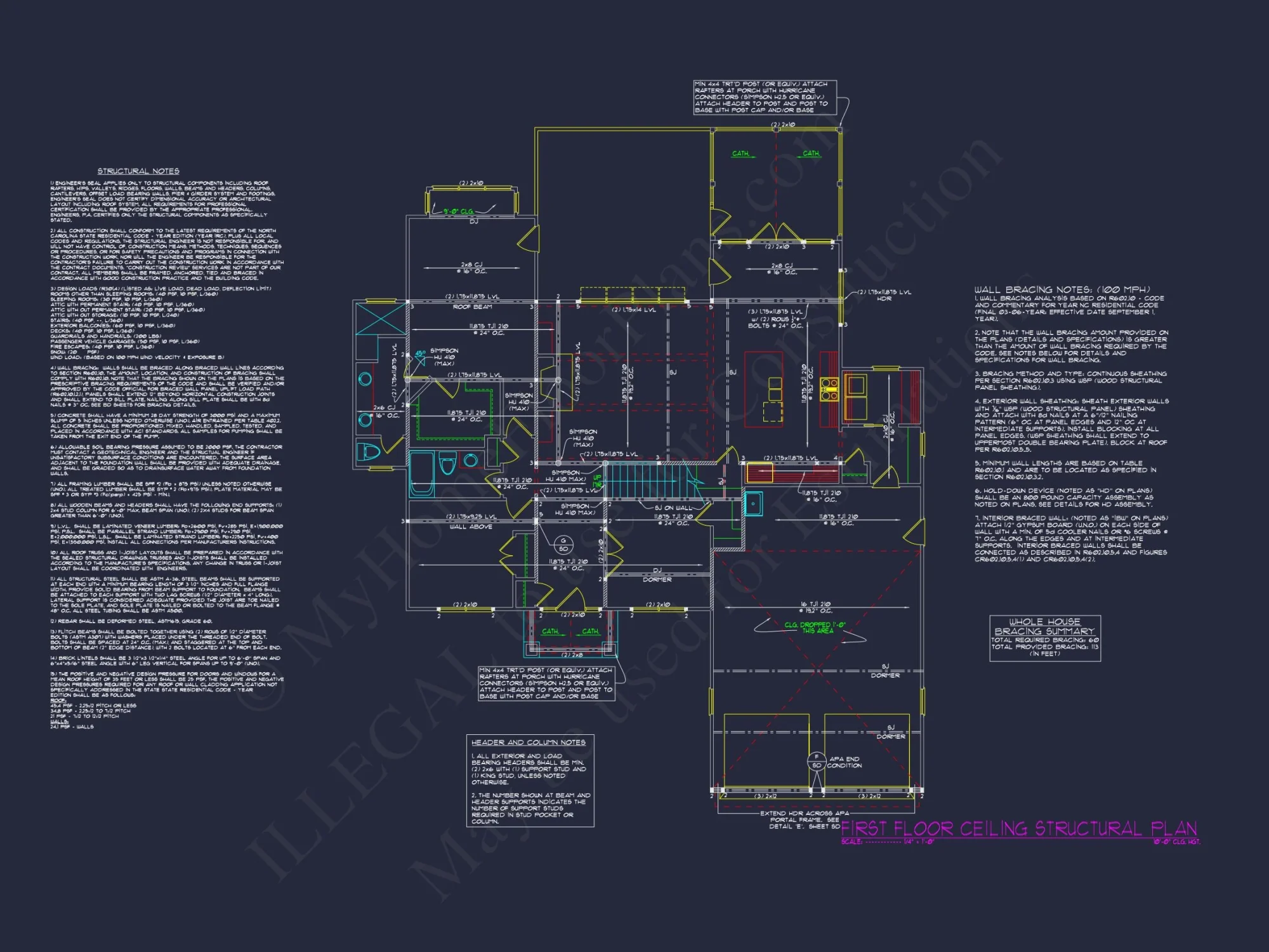 Modern Craftsman house Plan with 2-Story Layout and CAD Designs