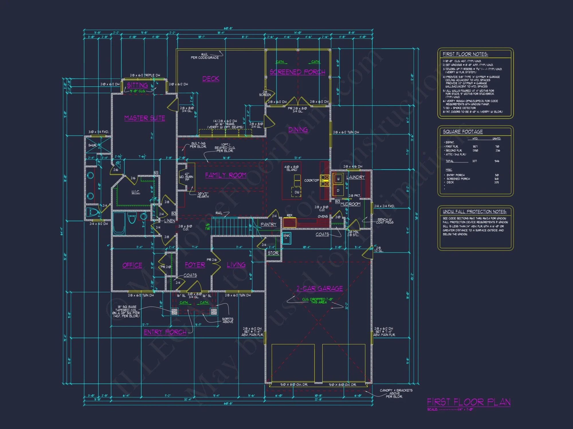 Modern Craftsman house Plan with 2-Story Layout and CAD Designs