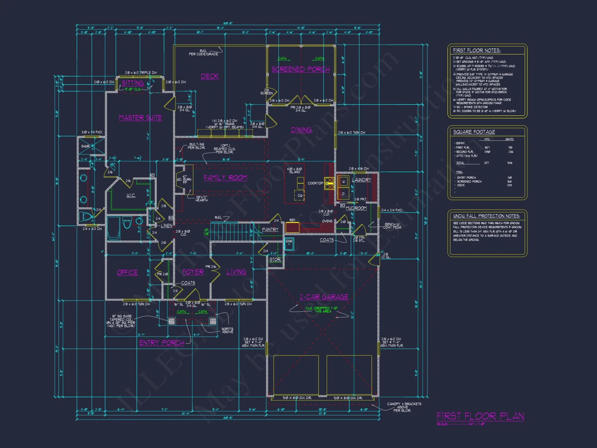 Modern Craftsman house Plan with 2-Story Layout and CAD Designs