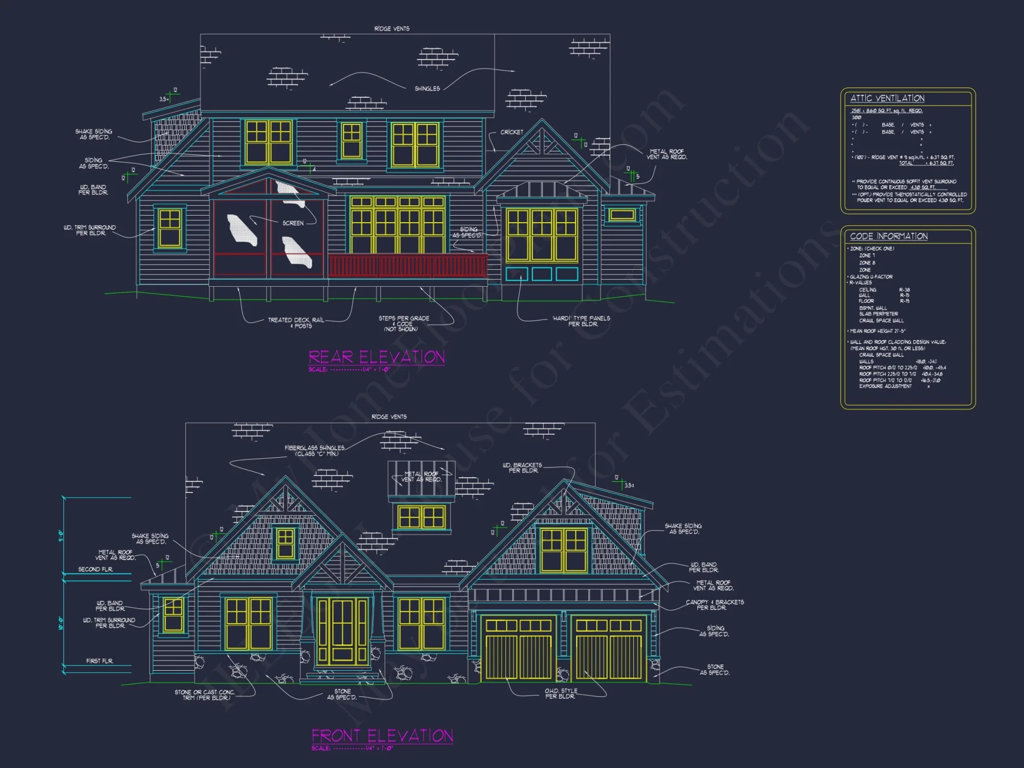 Modern Craftsman house Plan with 2-Story Layout and CAD Designs