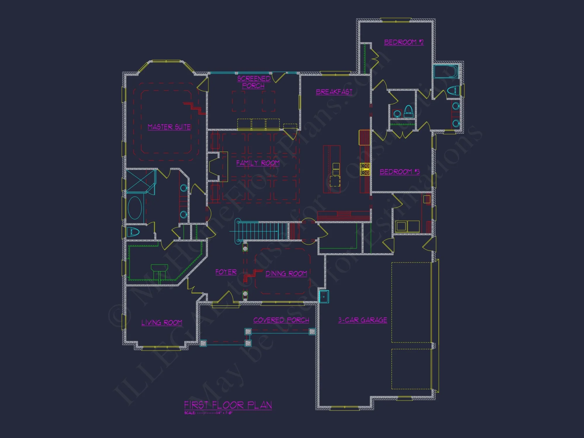 Craftsman Ranch house Plan with CAD and Architectural Designs