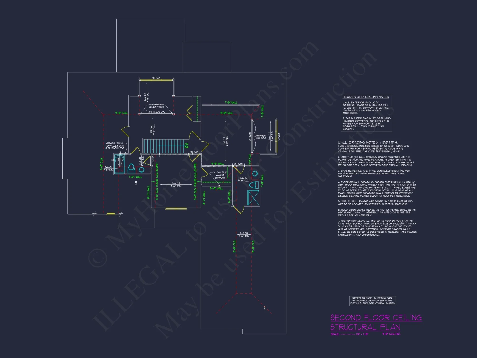 Beautiful 2-Story house Plan with 5 Bedrooms, CAD Blueprint Designs