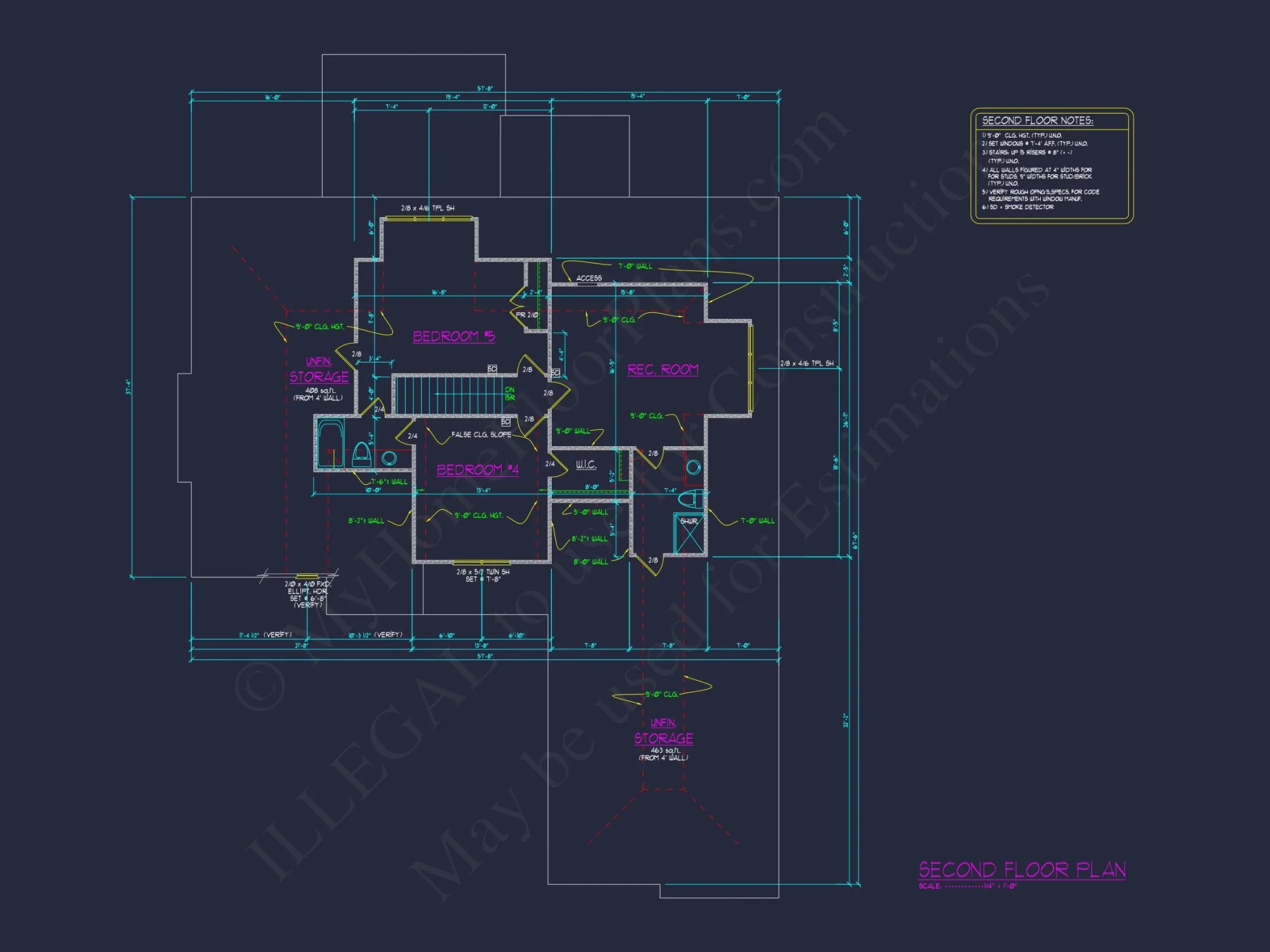 Beautiful 2-Story house Plan with 5 Bedrooms, CAD Blueprint Designs