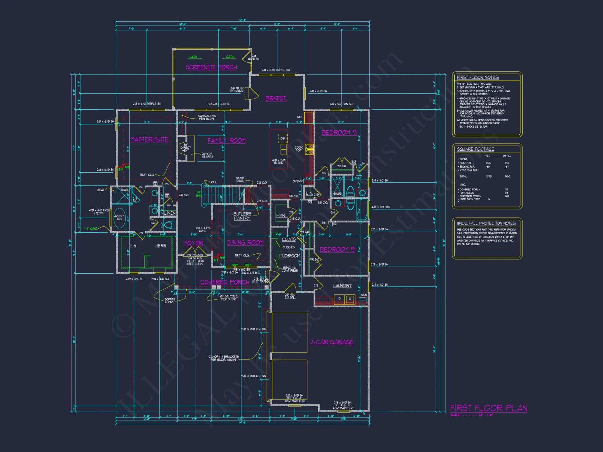 Beautiful 2-Story house Plan with 5 Bedrooms, CAD Blueprint Designs