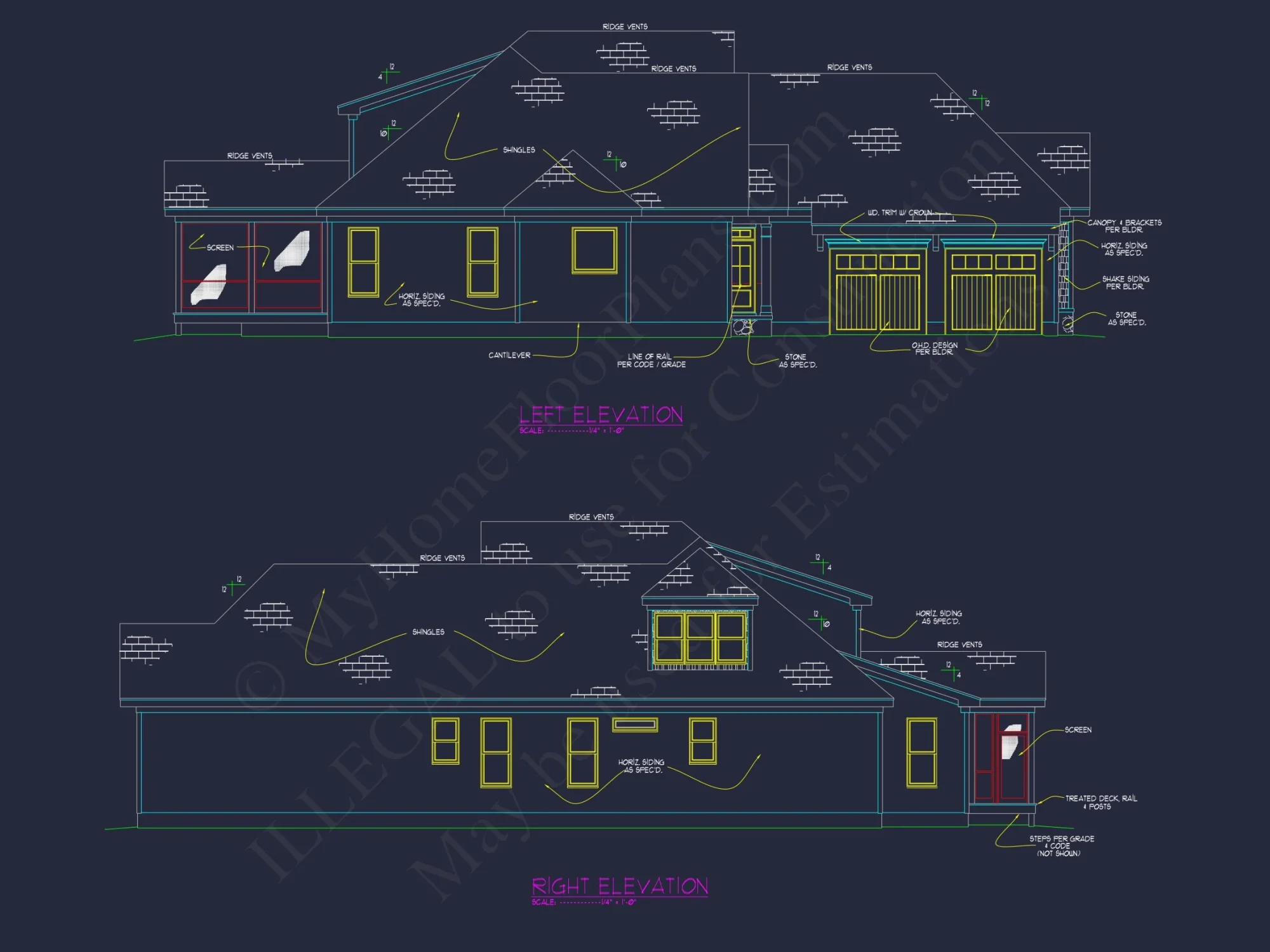 Beautiful 2-Story house Plan with 5 Bedrooms, CAD Blueprint Designs