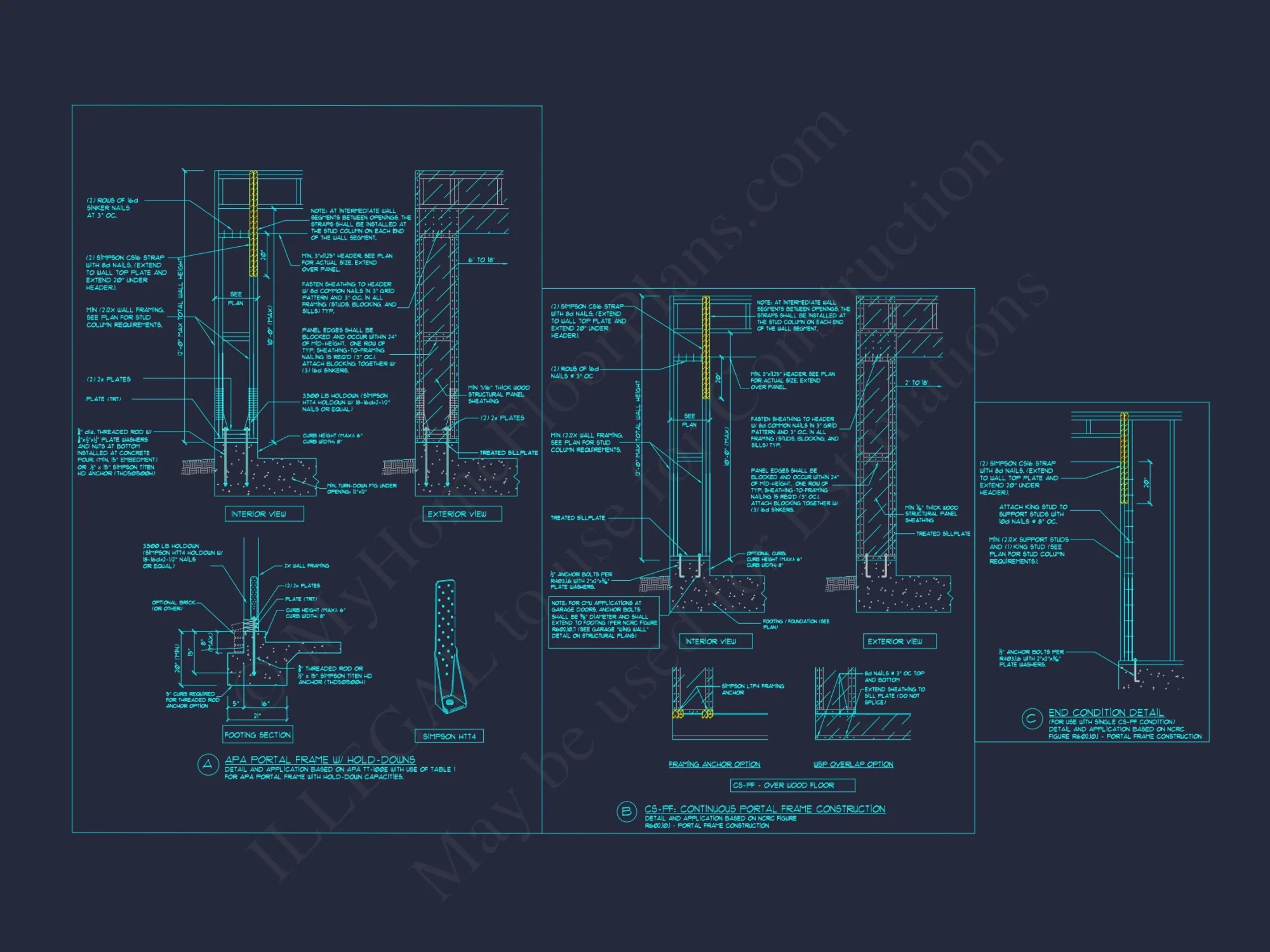 Modern 2.5-Story house Plan with Open Floor Designs and CAD Blueprint
