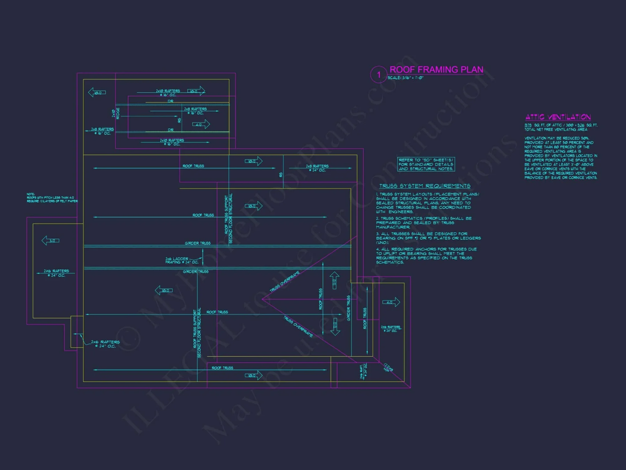 Modern 2.5-Story house Plan with Open Floor Designs and CAD Blueprint