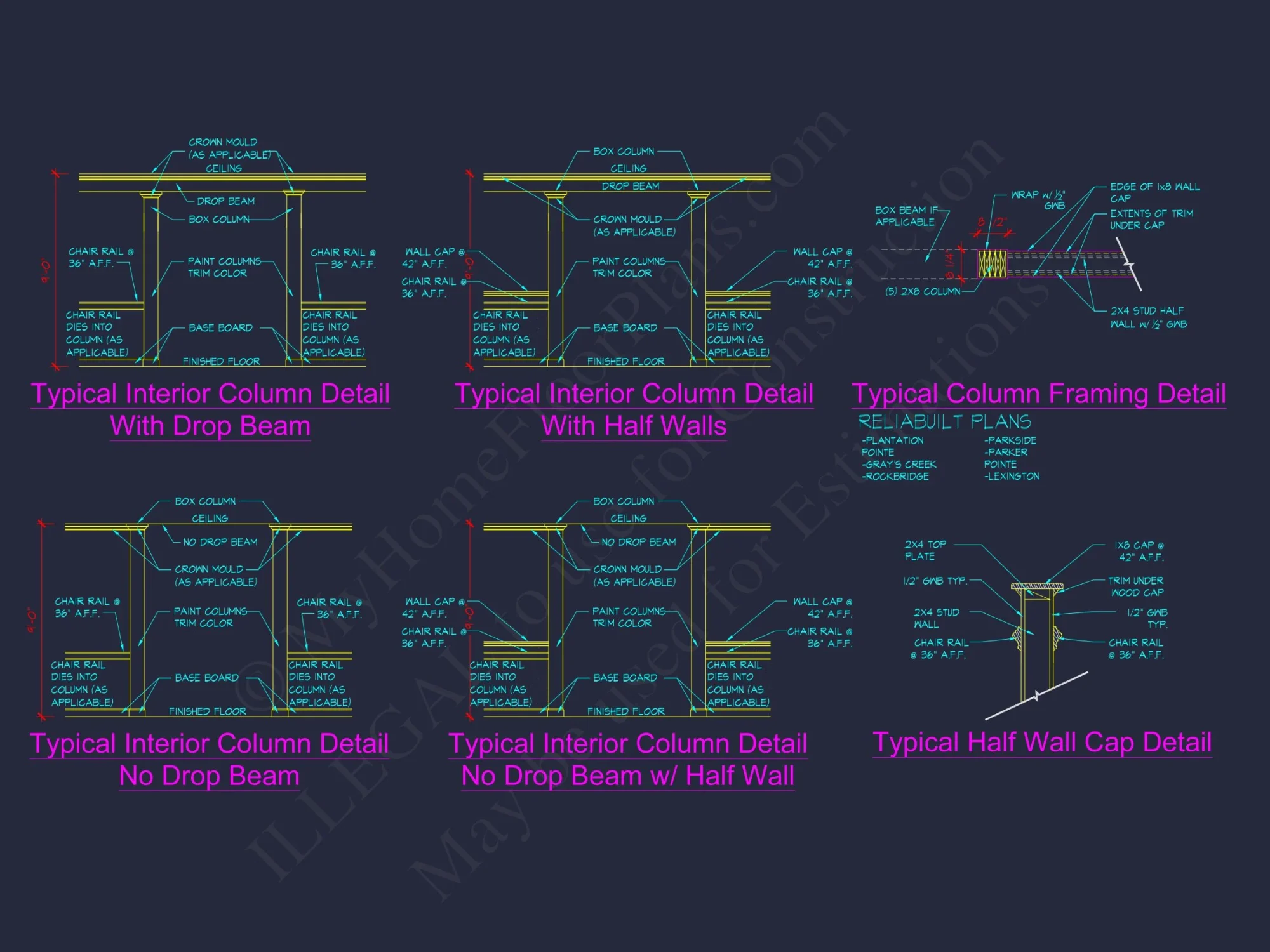Modern 2.5-Story house Plan with Open Floor Designs and CAD Blueprint