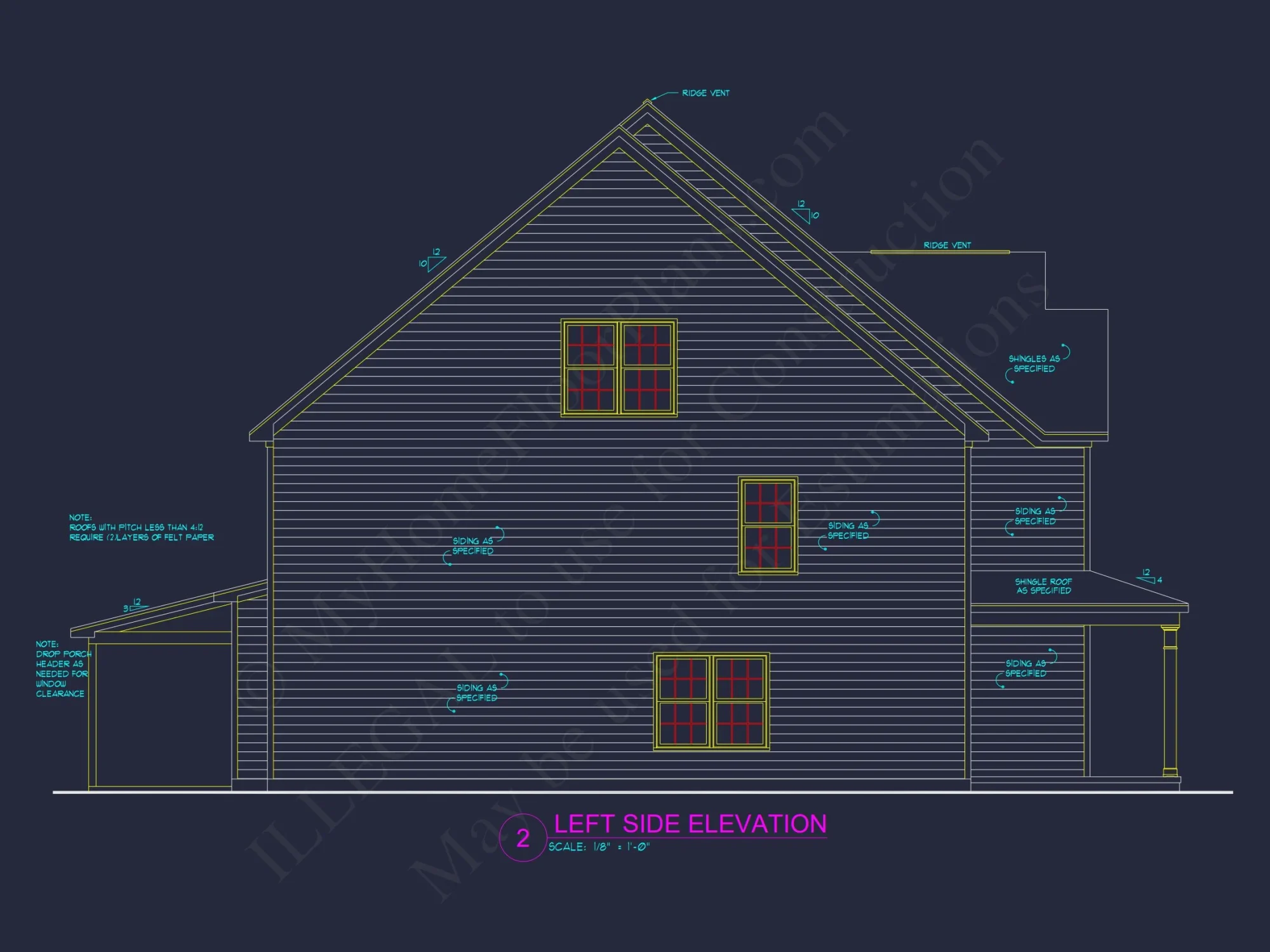Modern 2.5-Story house Plan with Open Floor Designs and CAD Blueprint