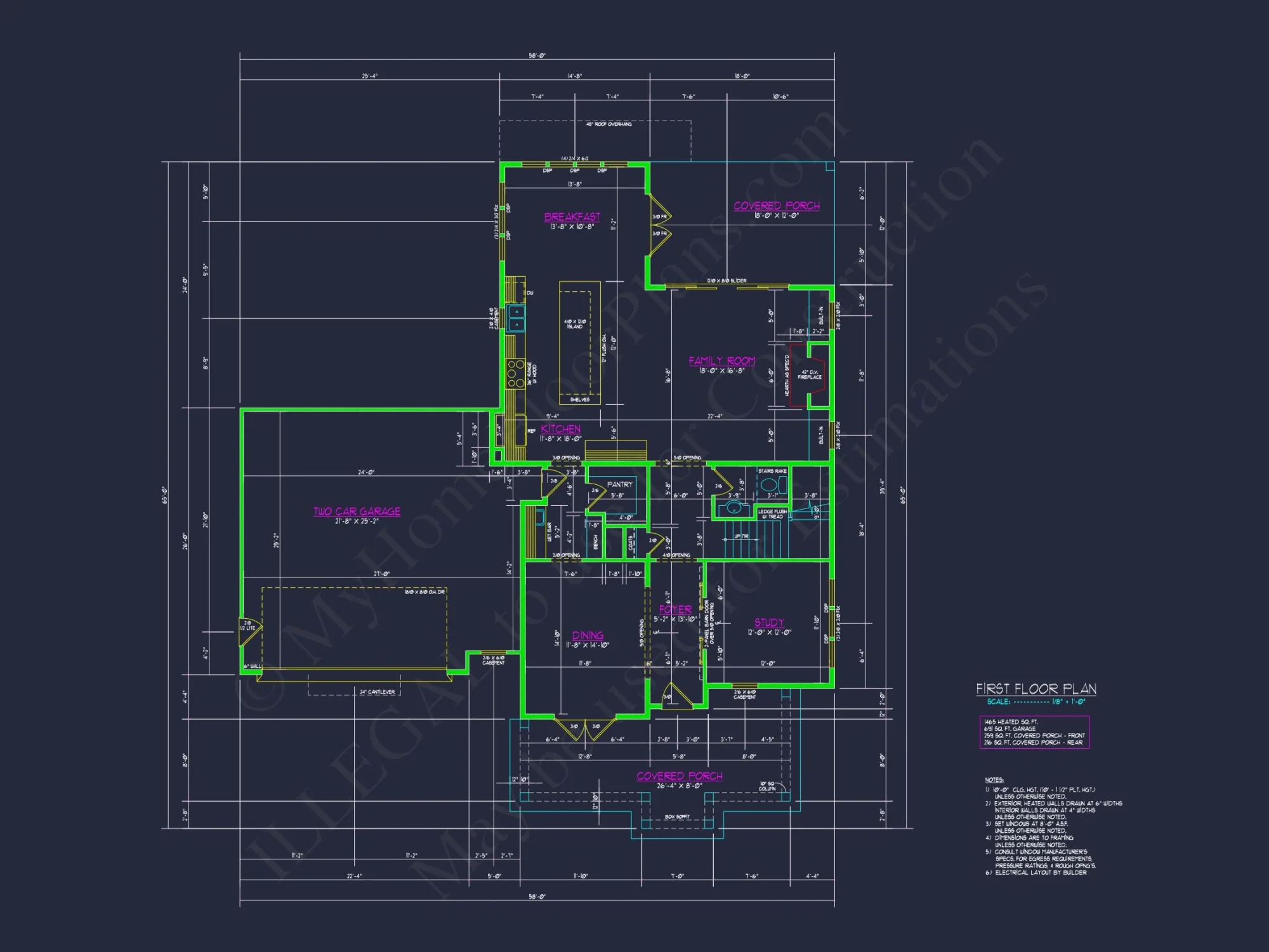 Spacious house Floor Plan with CAD Architecture and Designs