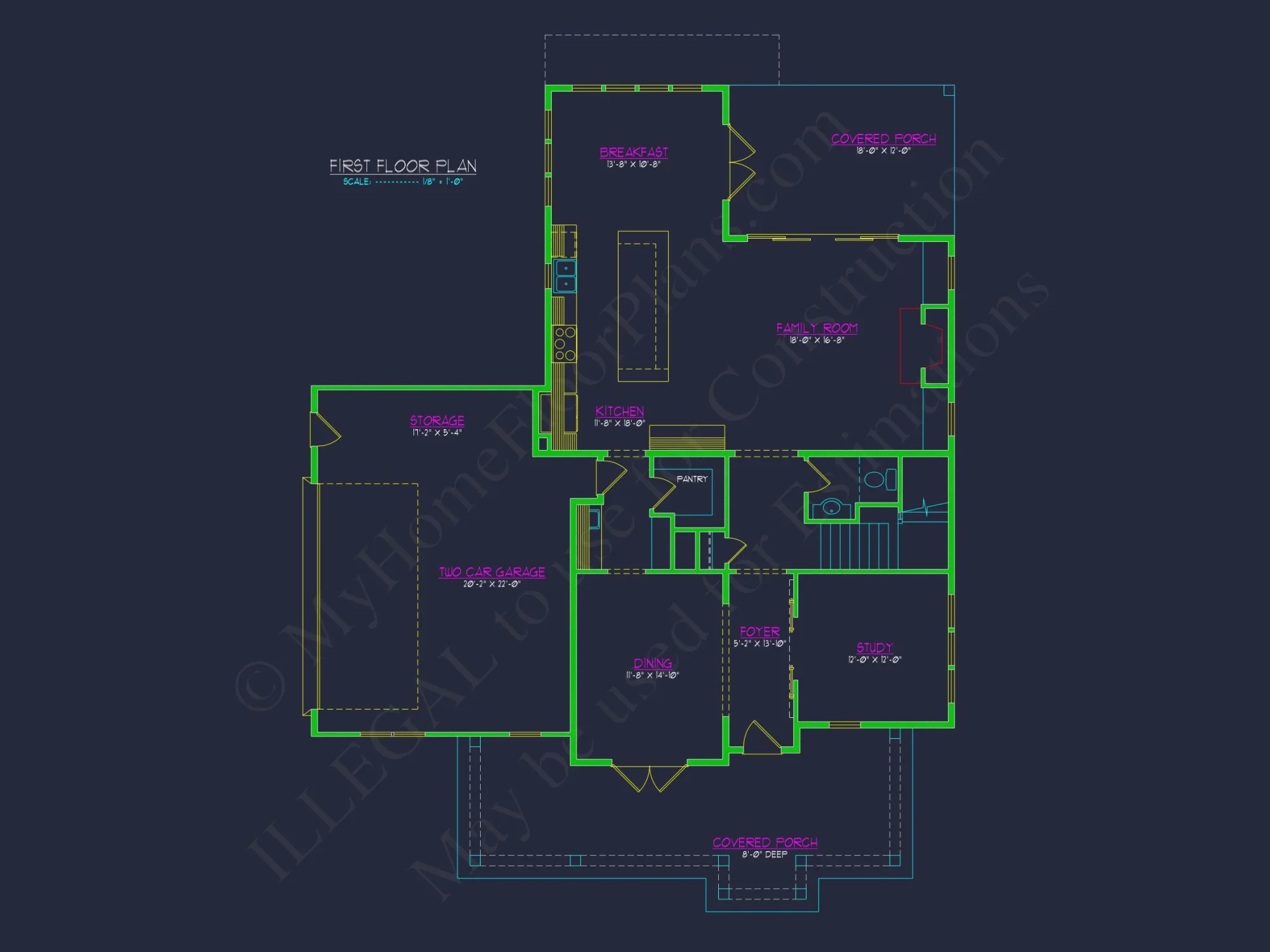 Beautiful Two-Story house Plan with 3 Beds, Garage, and CAD Designs