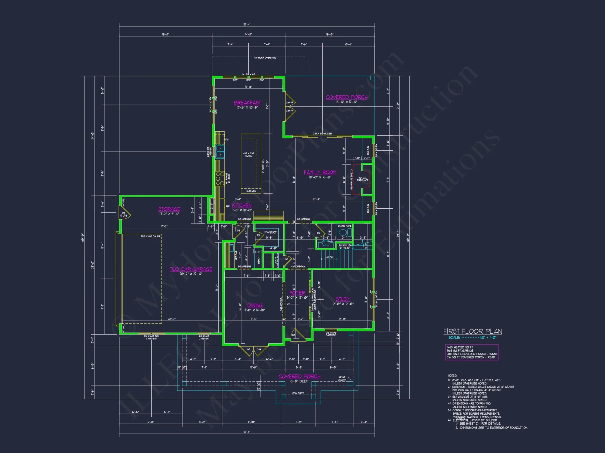 Beautiful Two-Story house Plan with 3 Beds, Garage, and CAD Designs