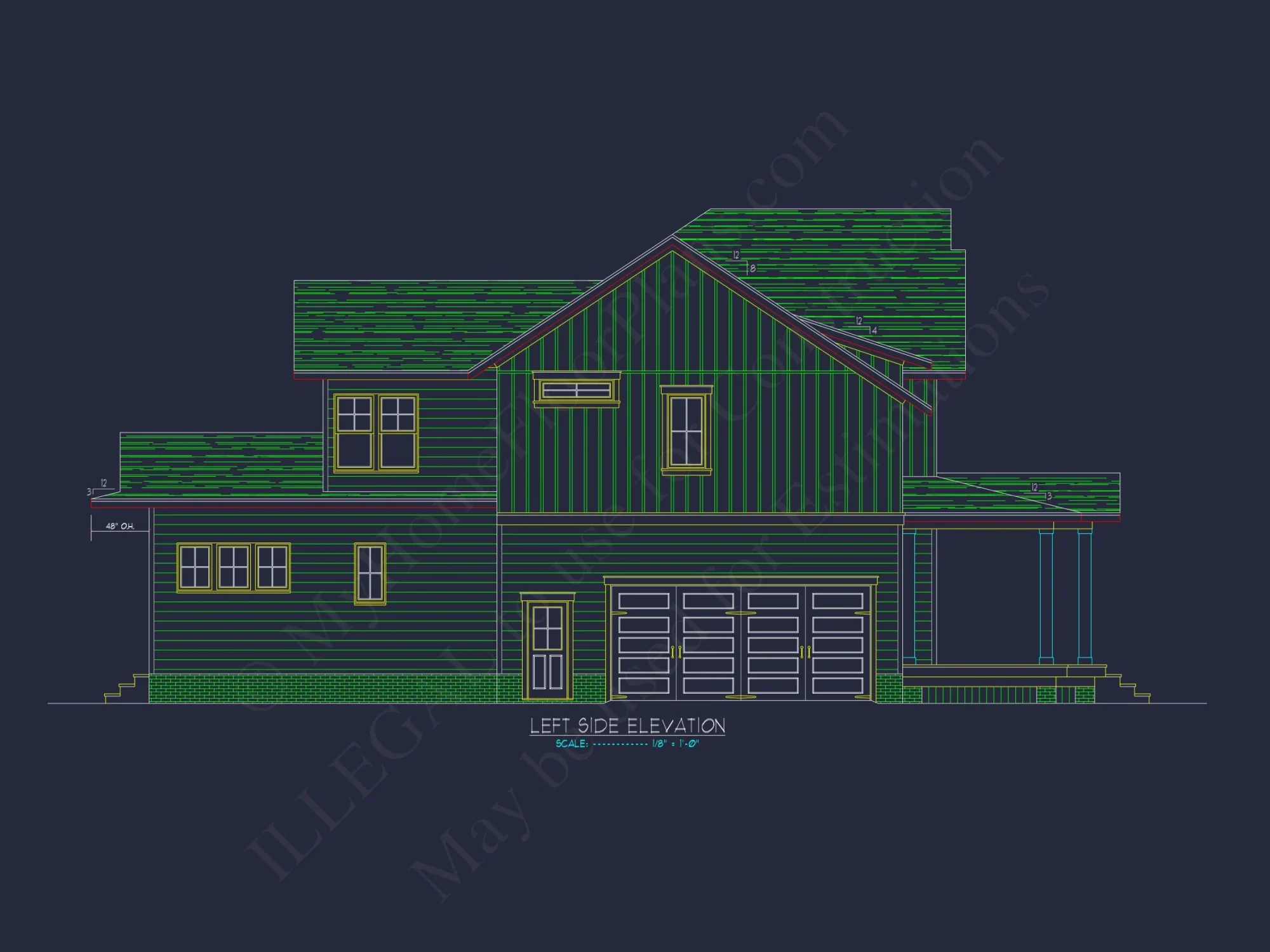 Beautiful Two-Story house Plan with 3 Beds, Garage, and CAD Designs