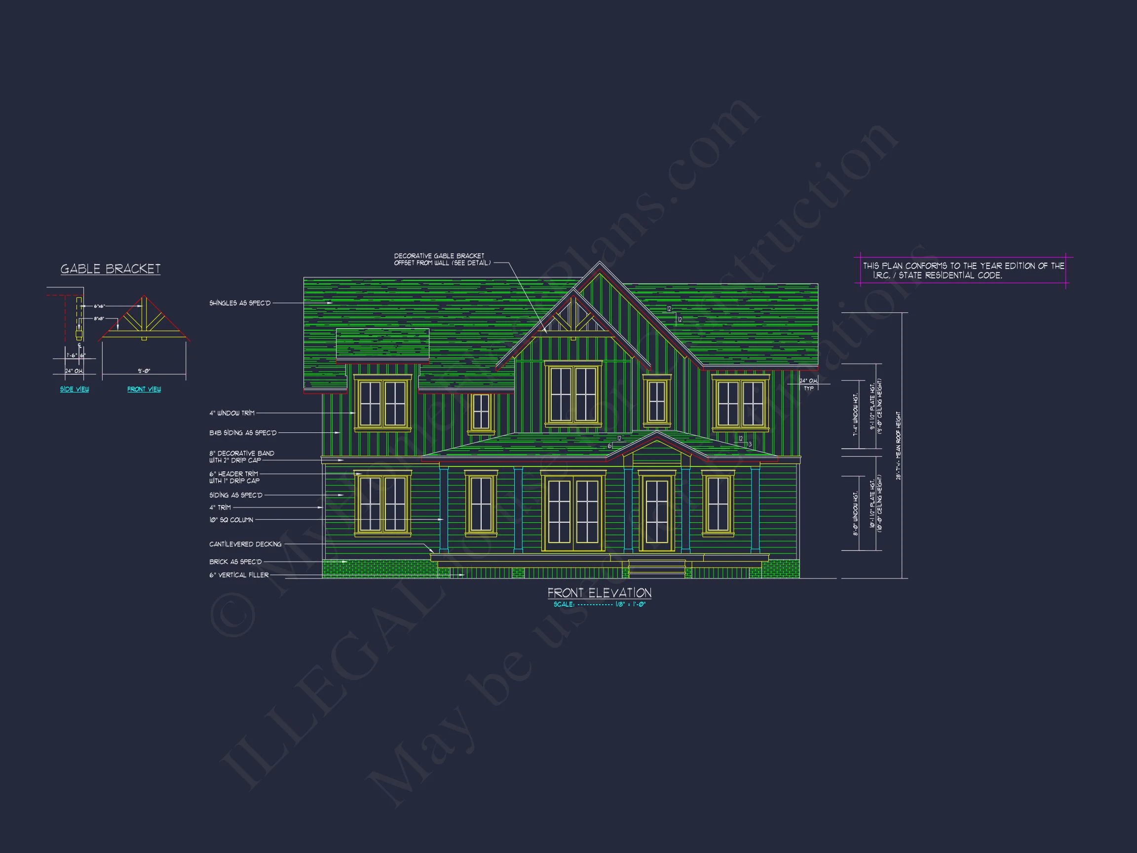 Beautiful Two-Story house Plan with 3 Beds, Garage, and CAD Designs