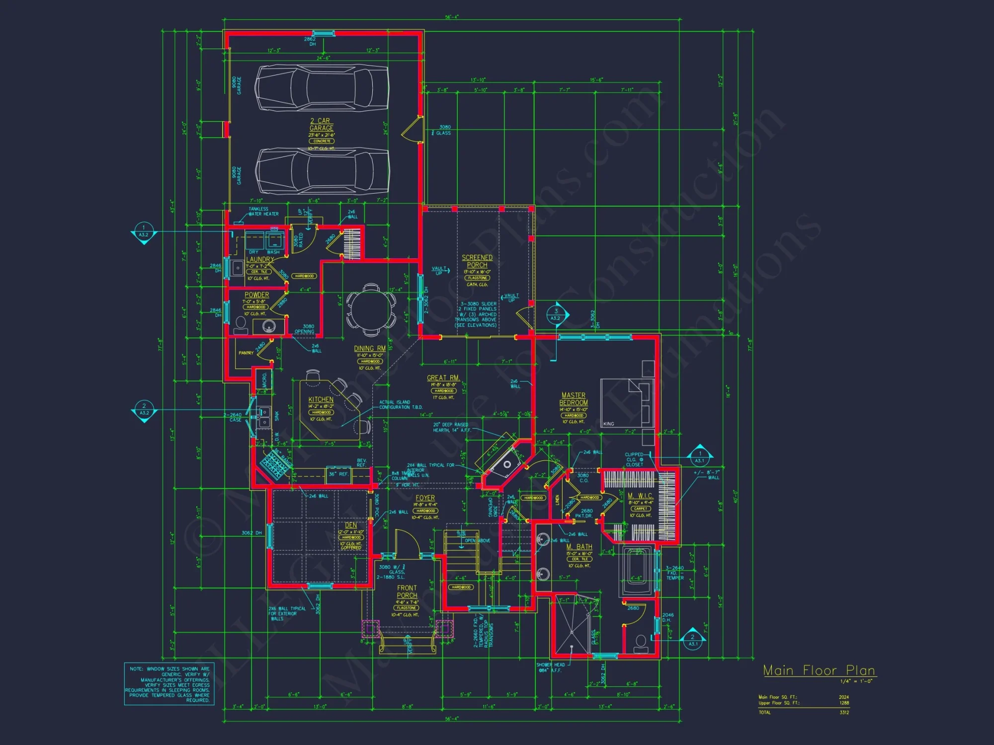 Craftsman house Plan with Detailed CAD Designs and Layouts
