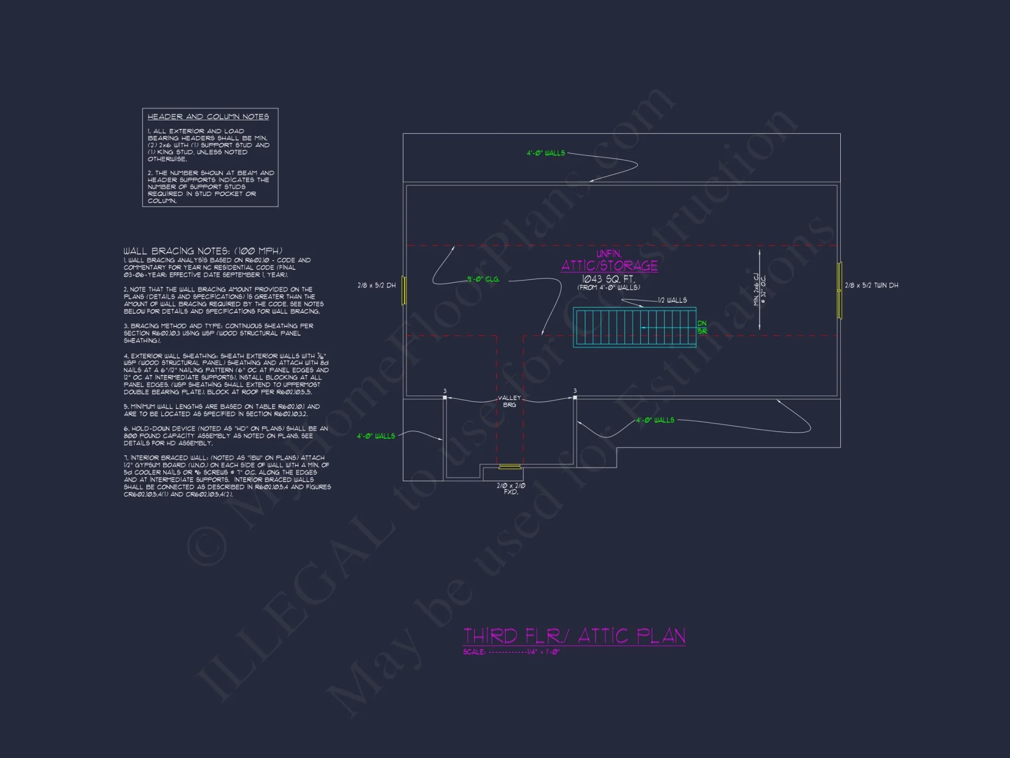 Traditional Craftsman house Plan with 4 Bedrooms & 2-Car Garage