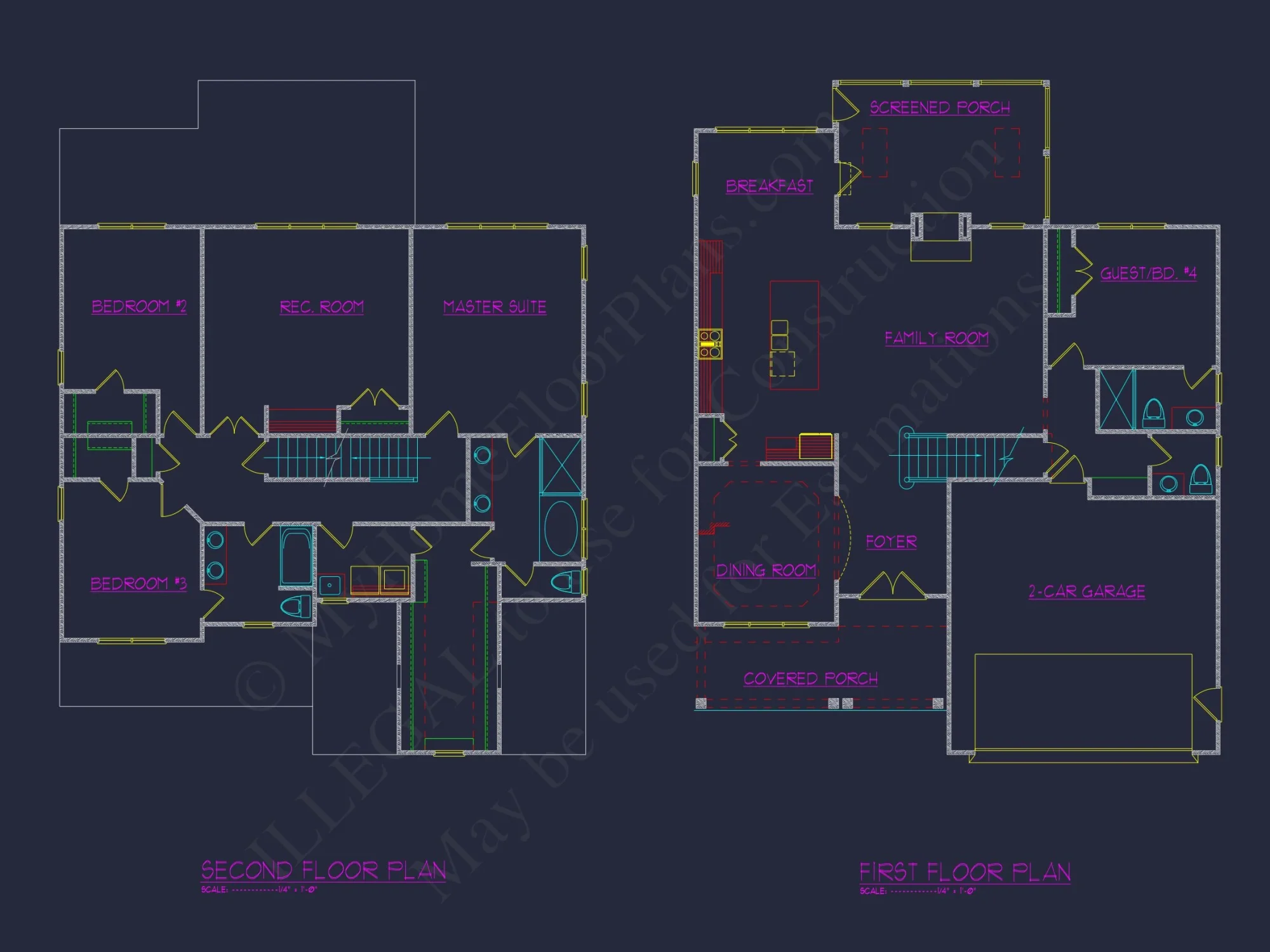 Traditional Craftsman house Plan with 4 Bedrooms & 2-Car Garage