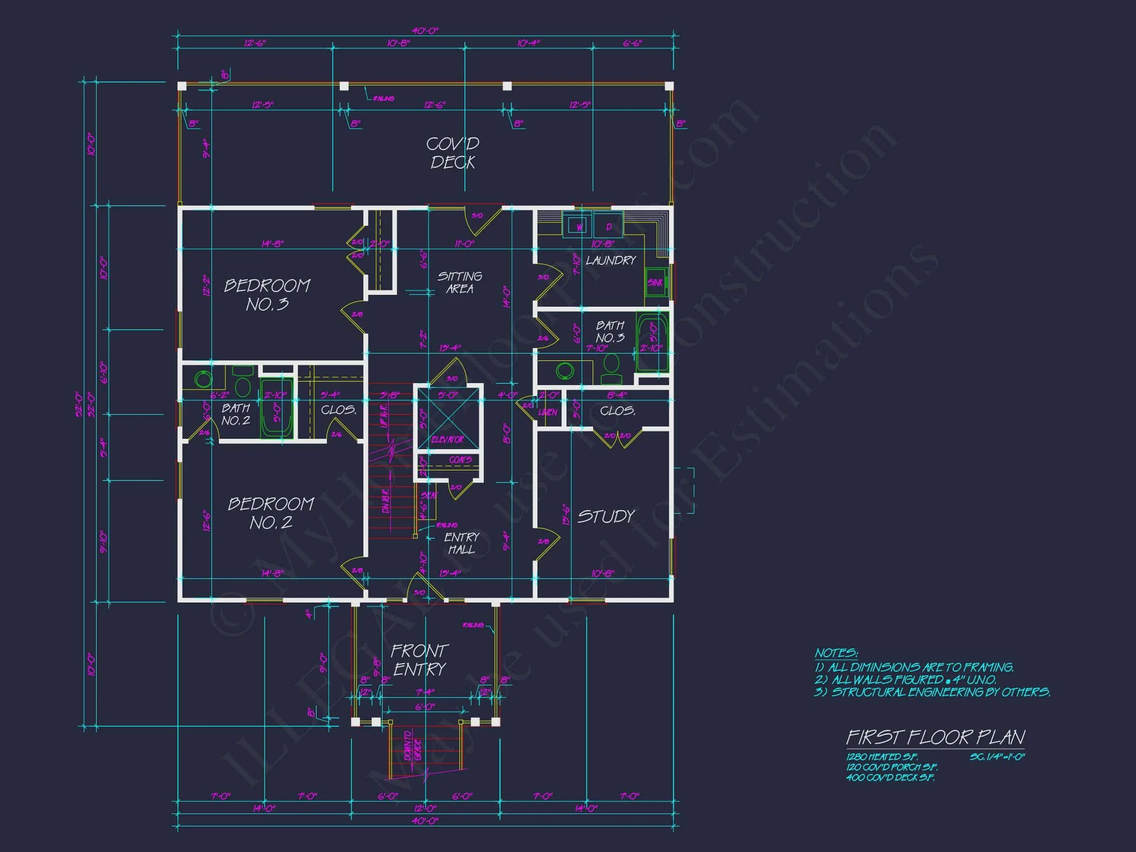 Beautiful Coastal house Plan with Open Floor Designs & CAD