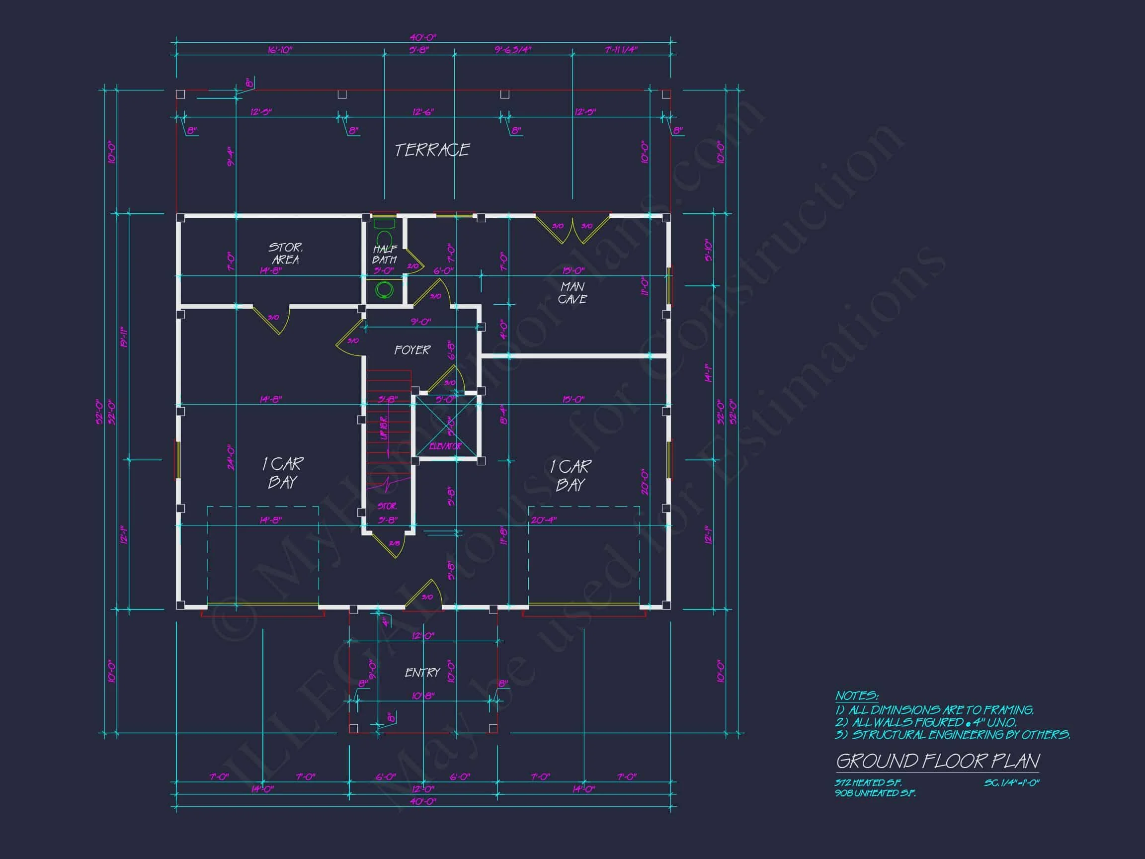 Beautiful Coastal house Plan with Open Floor Designs & CAD